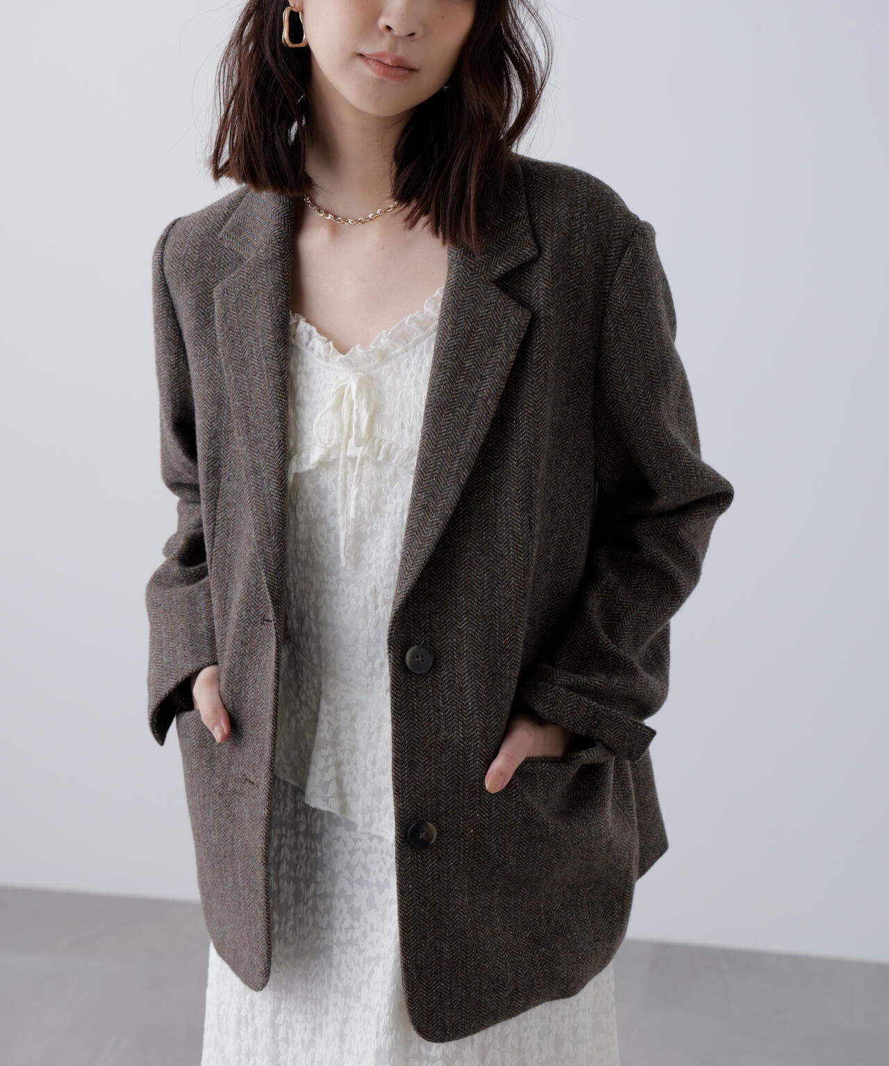 ウール混オーバーサイズジャケット