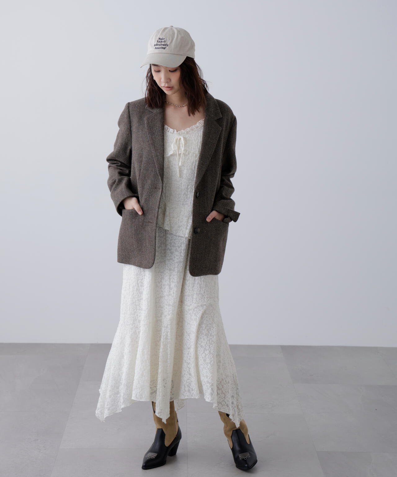 ウール混オーバーサイズジャケット