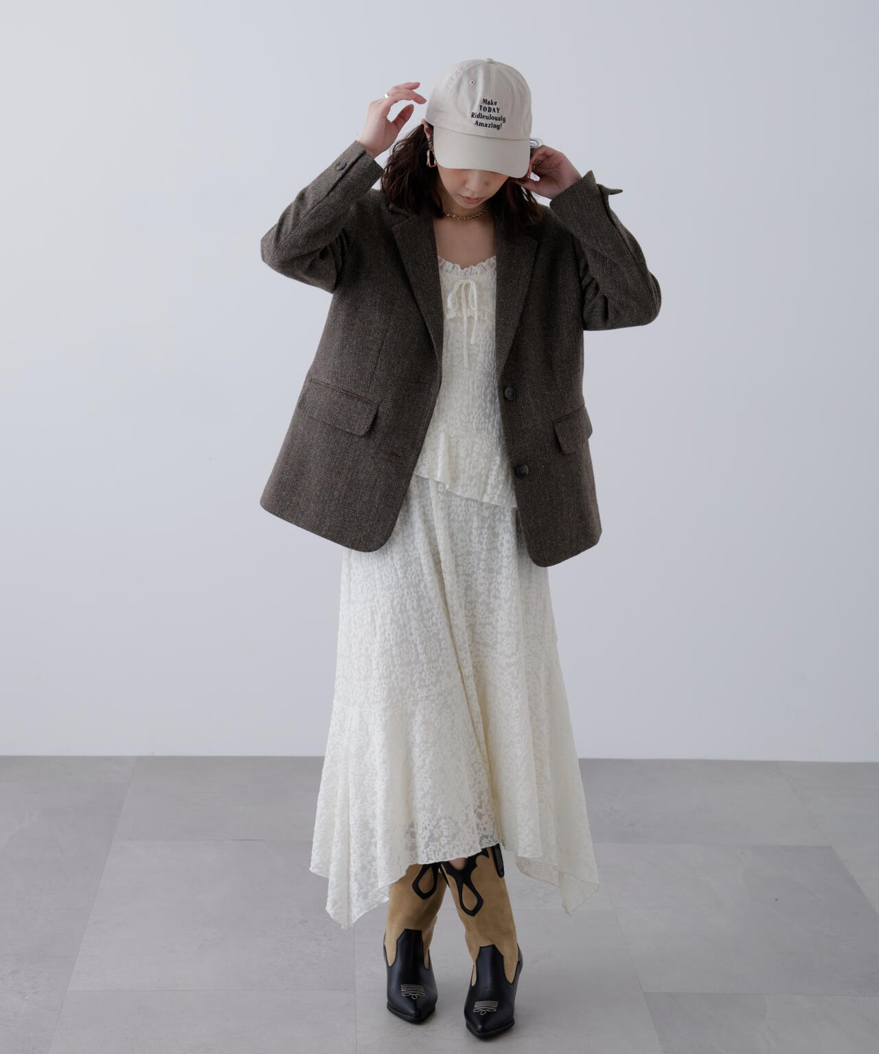 ウール混オーバーサイズジャケット