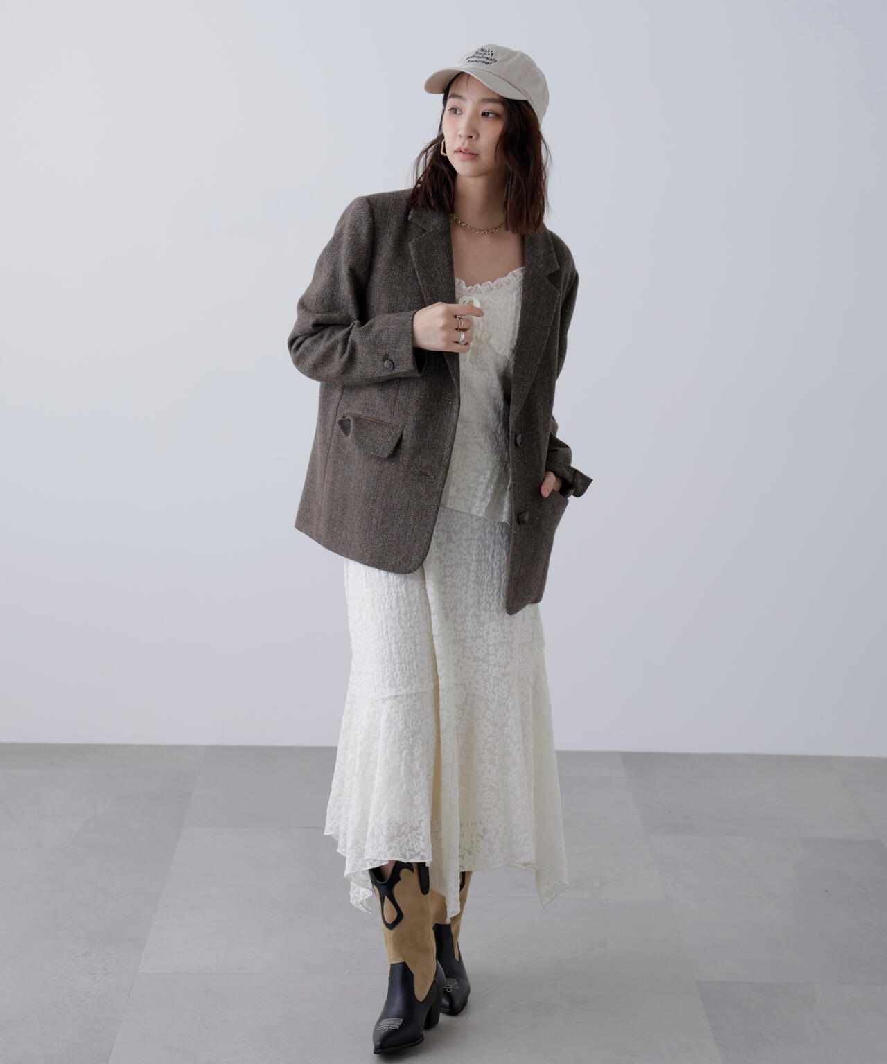 ウール混オーバーサイズジャケット