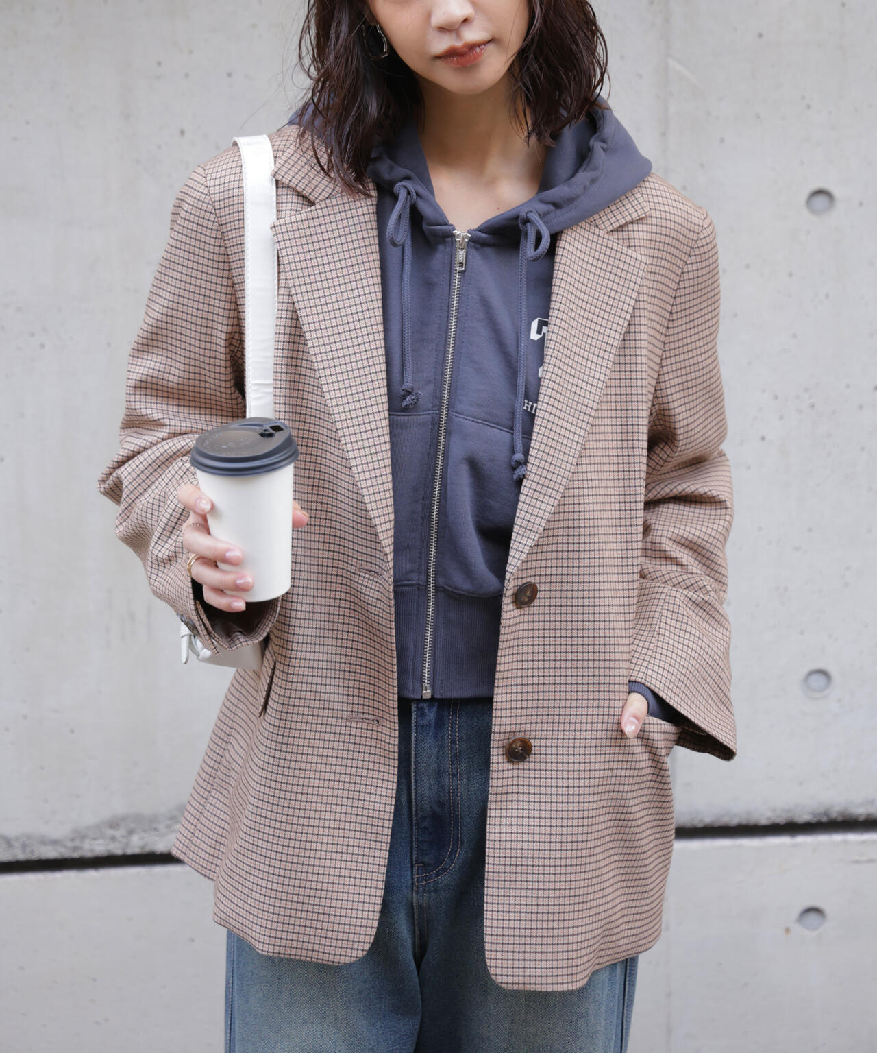 〈セットアップ対応〉オーバーサイズシングルジャケット