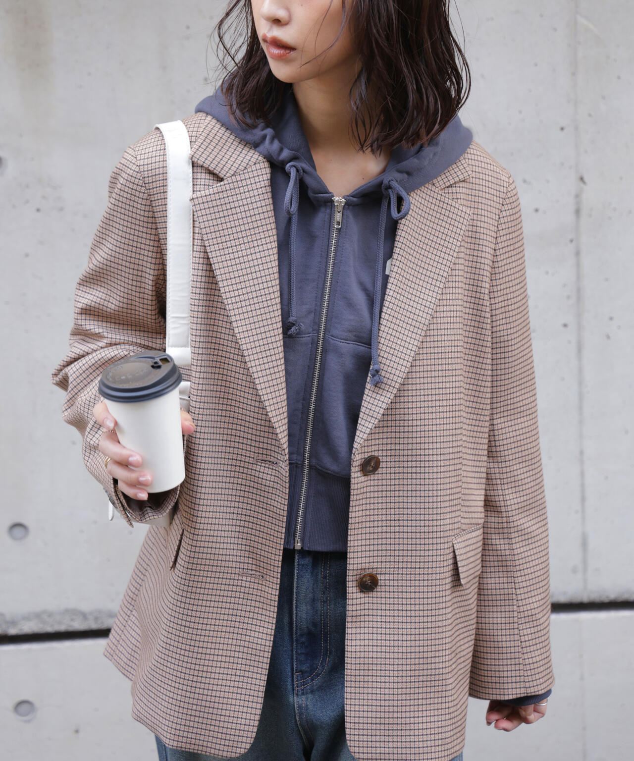 〈セットアップ対応〉オーバーサイズシングルジャケット