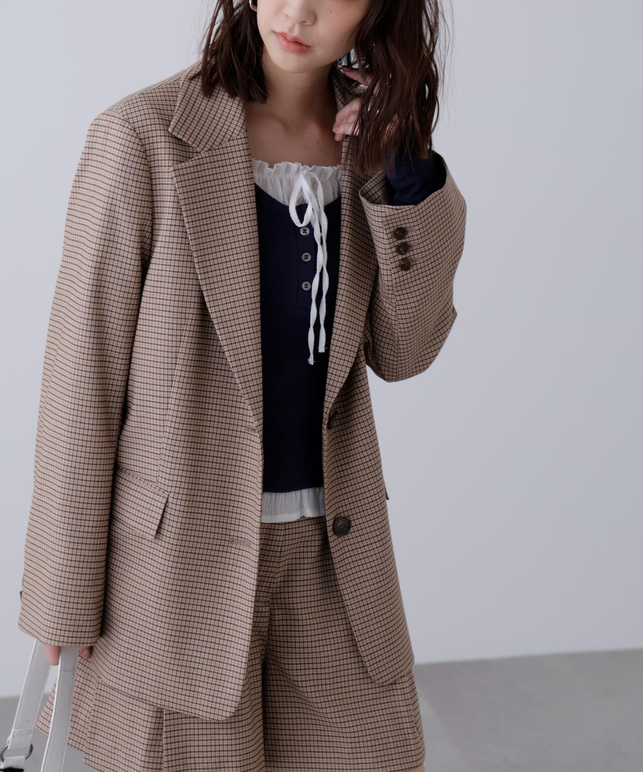 〈セットアップ対応〉オーバーサイズシングルジャケット