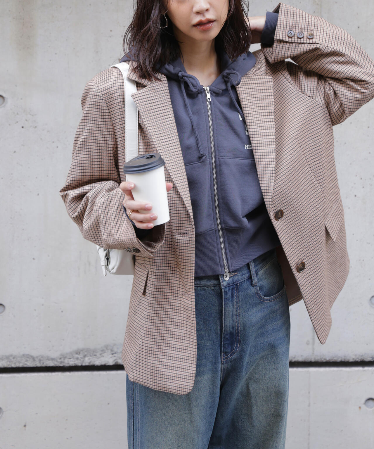 〈セットアップ対応〉オーバーサイズシングルジャケット