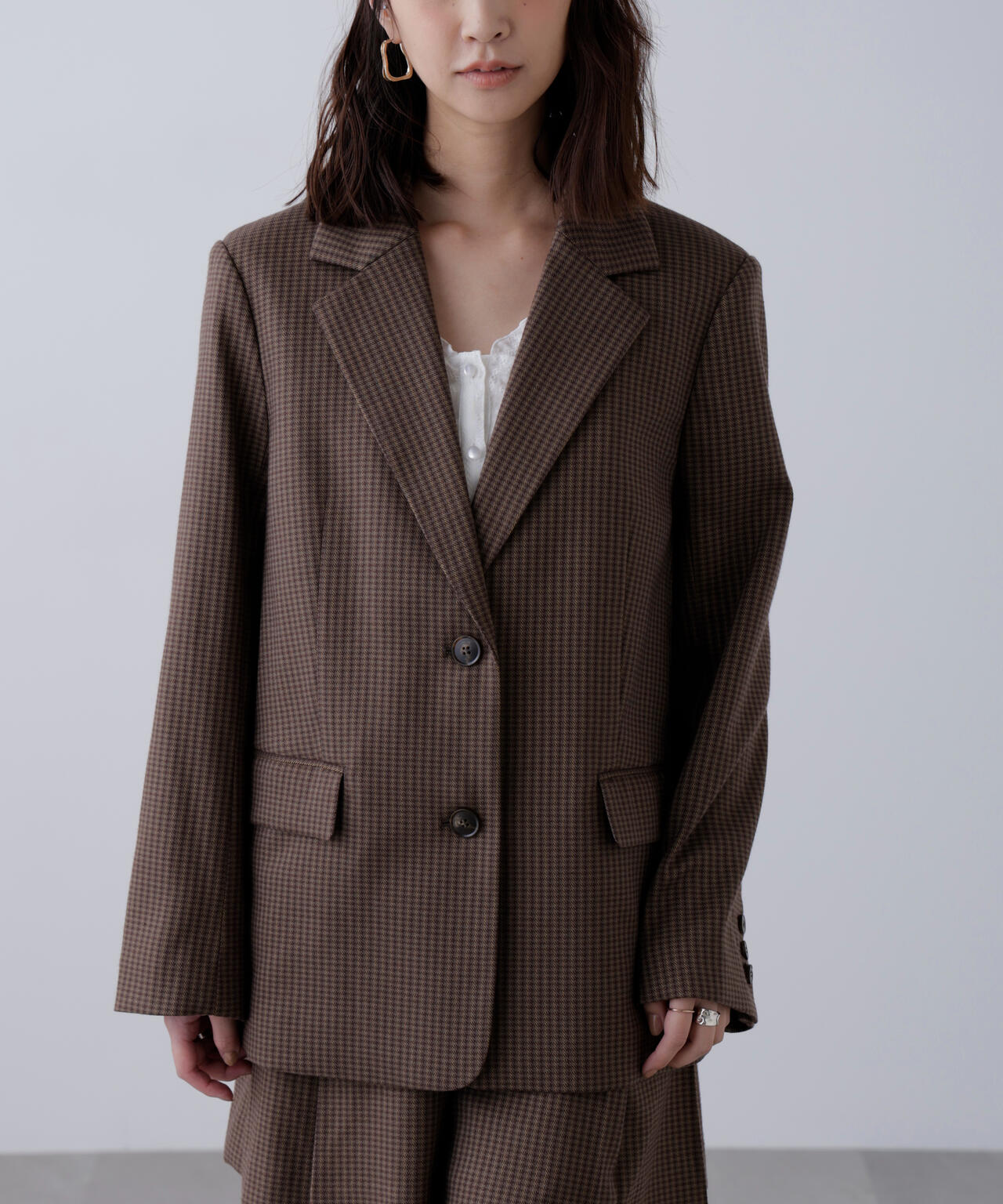 〈セットアップ対応〉オーバーサイズシングルジャケット