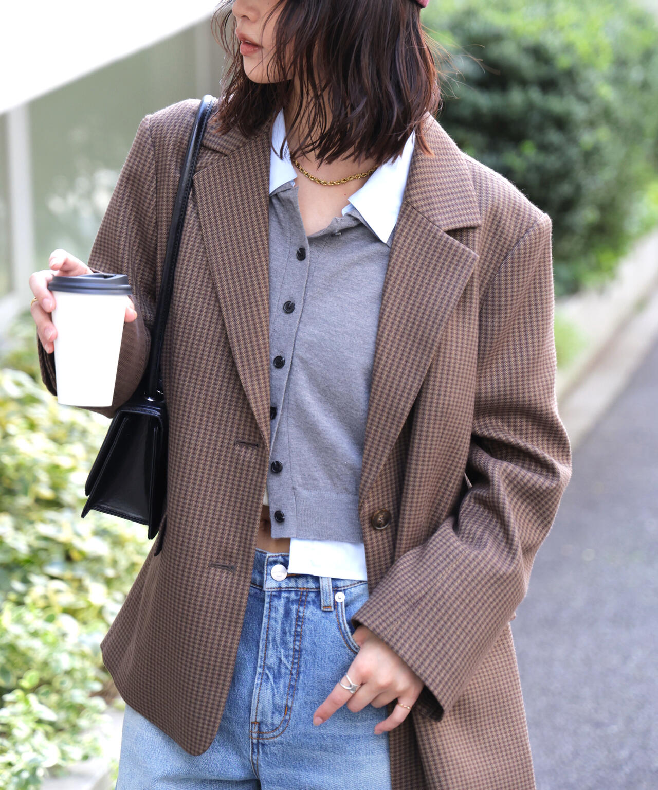 〈セットアップ対応〉オーバーサイズシングルジャケット