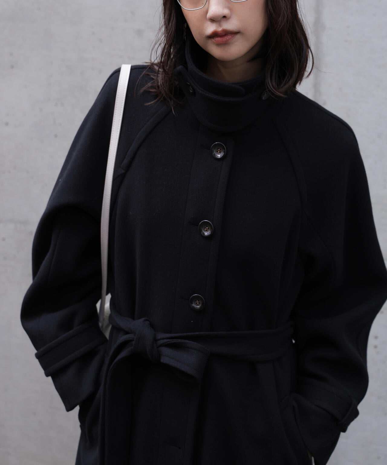 2wayステンカラーロングコート