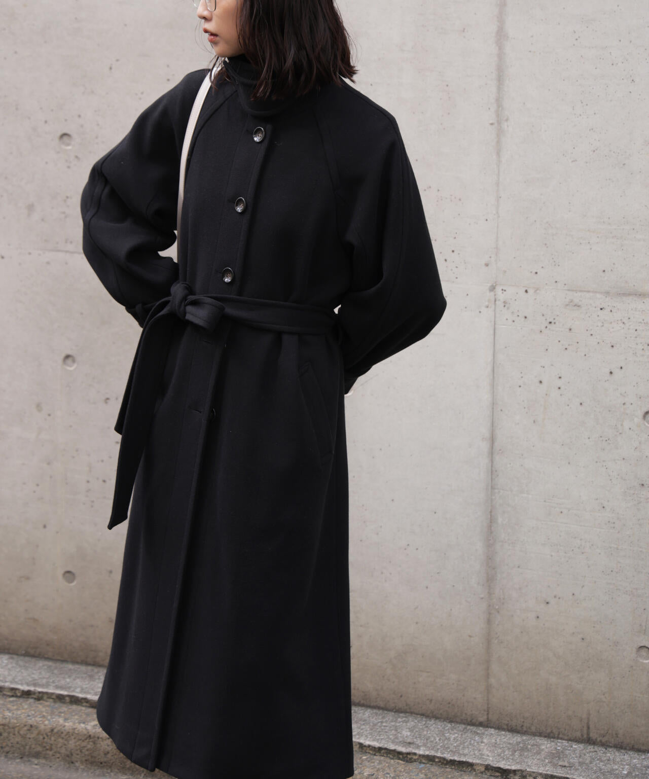 2wayステンカラーロングコート