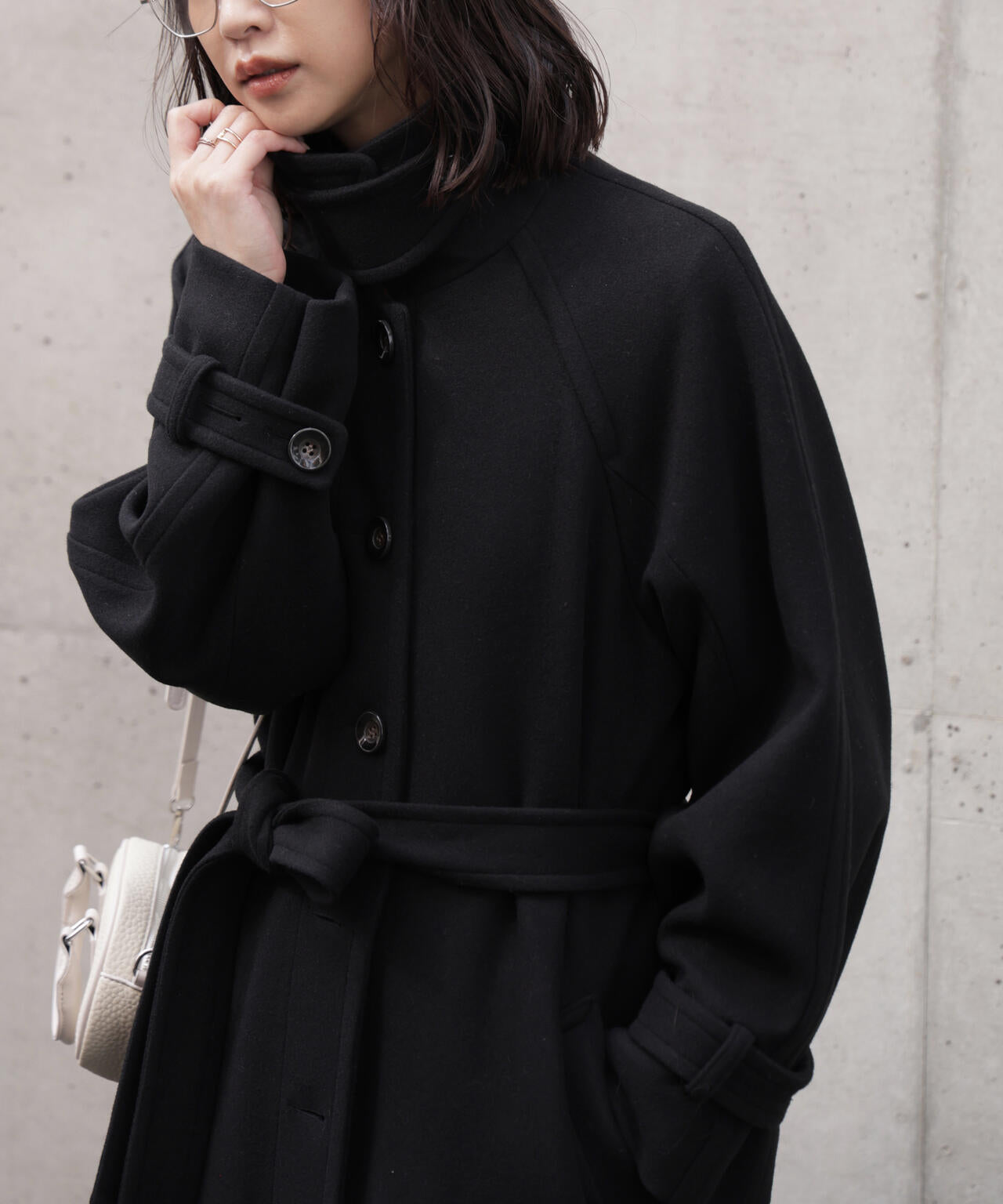 2wayステンカラーロングコート