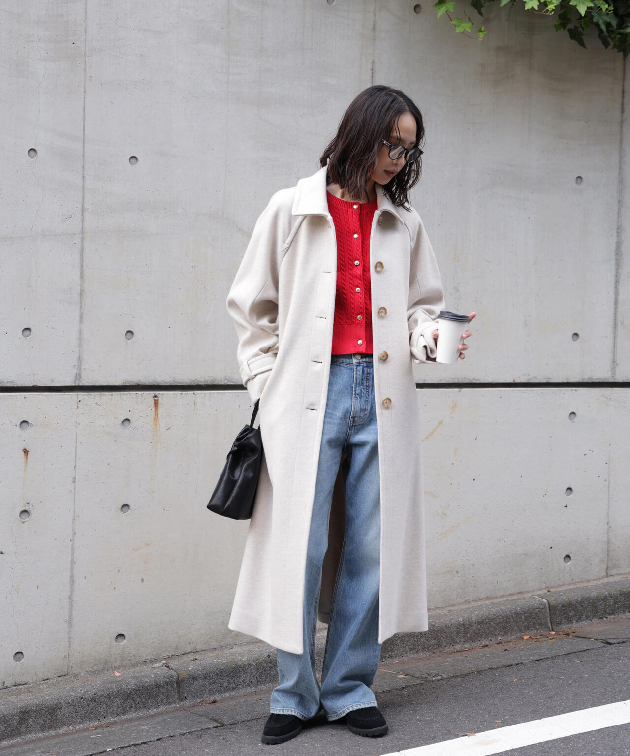 2wayステンカラーロングコート