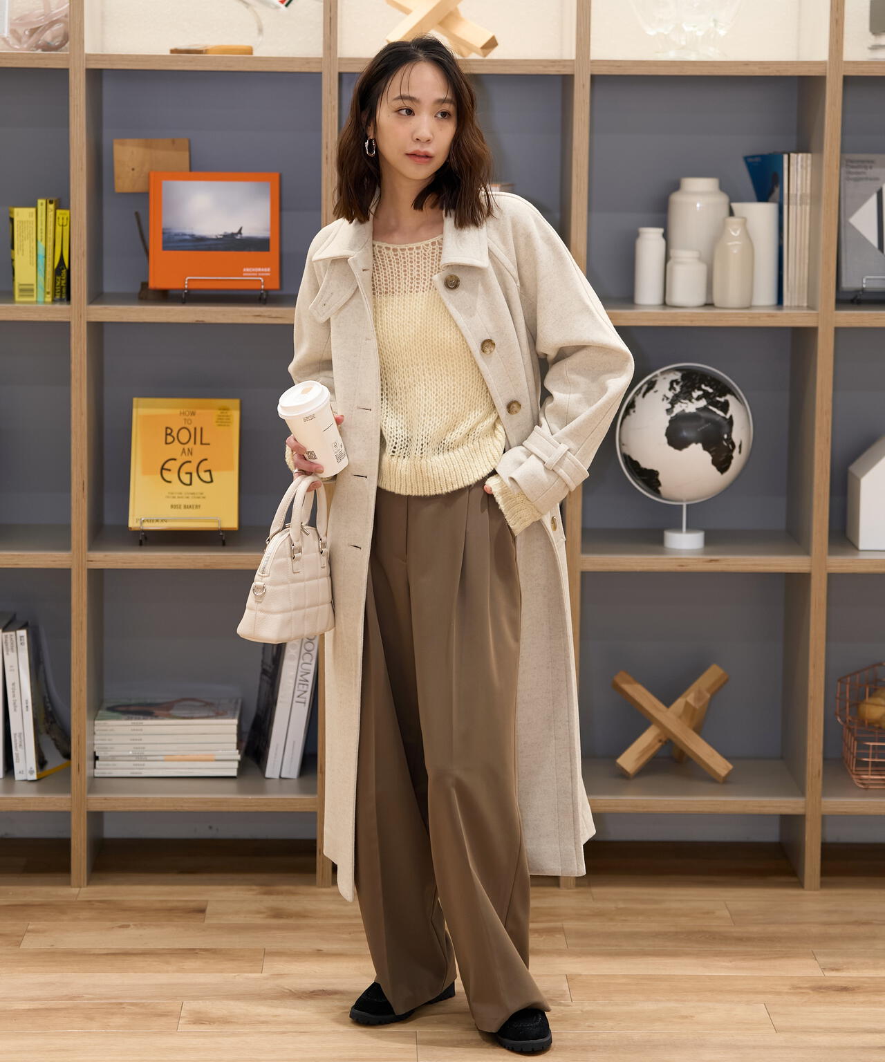 2wayステンカラーロングコート