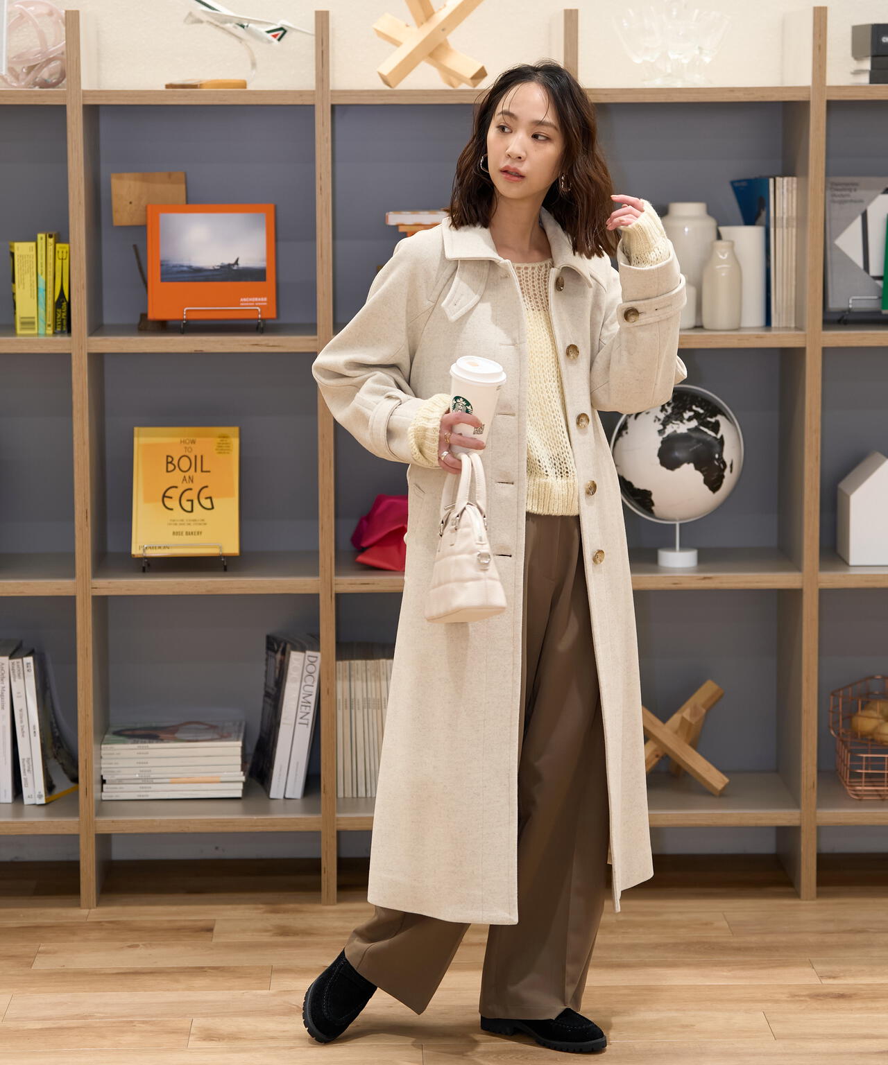 2wayステンカラーロングコート