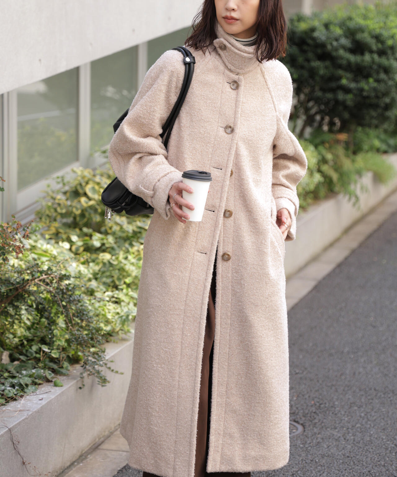 2wayステンカラーロングコート