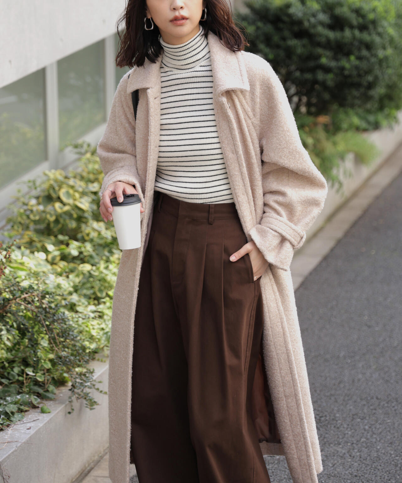 2wayステンカラーロングコート