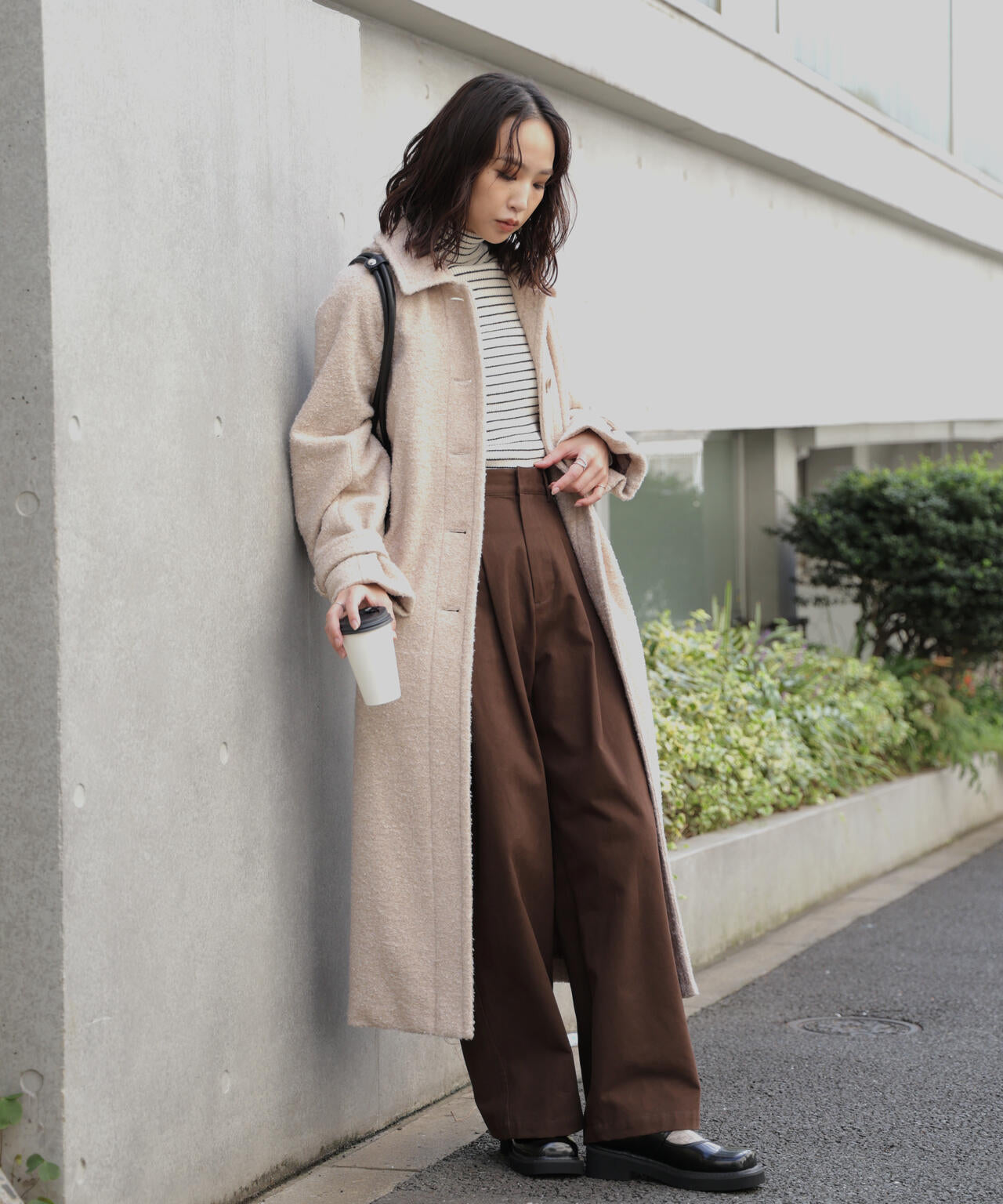 2wayステンカラーロングコート