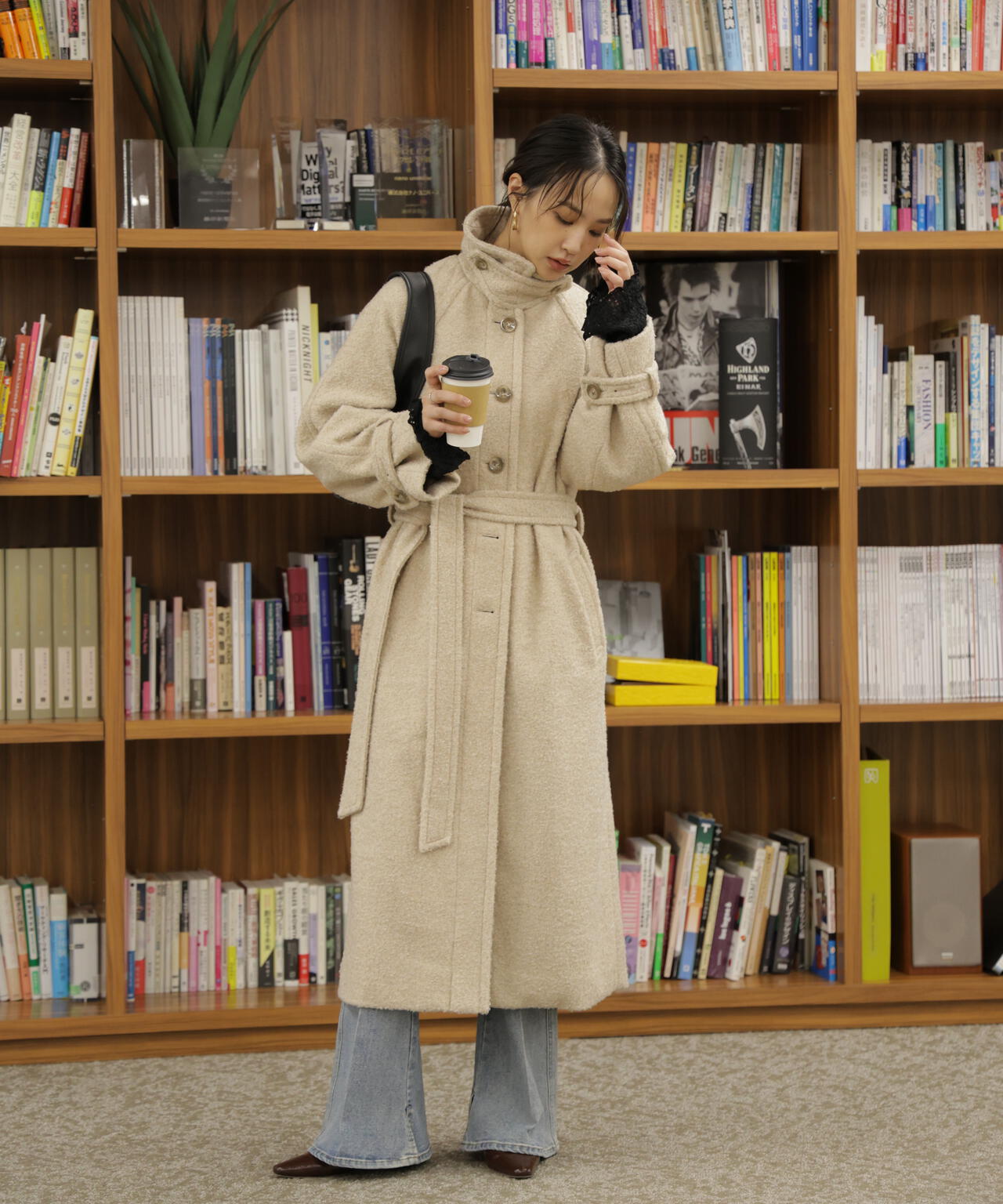 2wayステンカラーロングコート