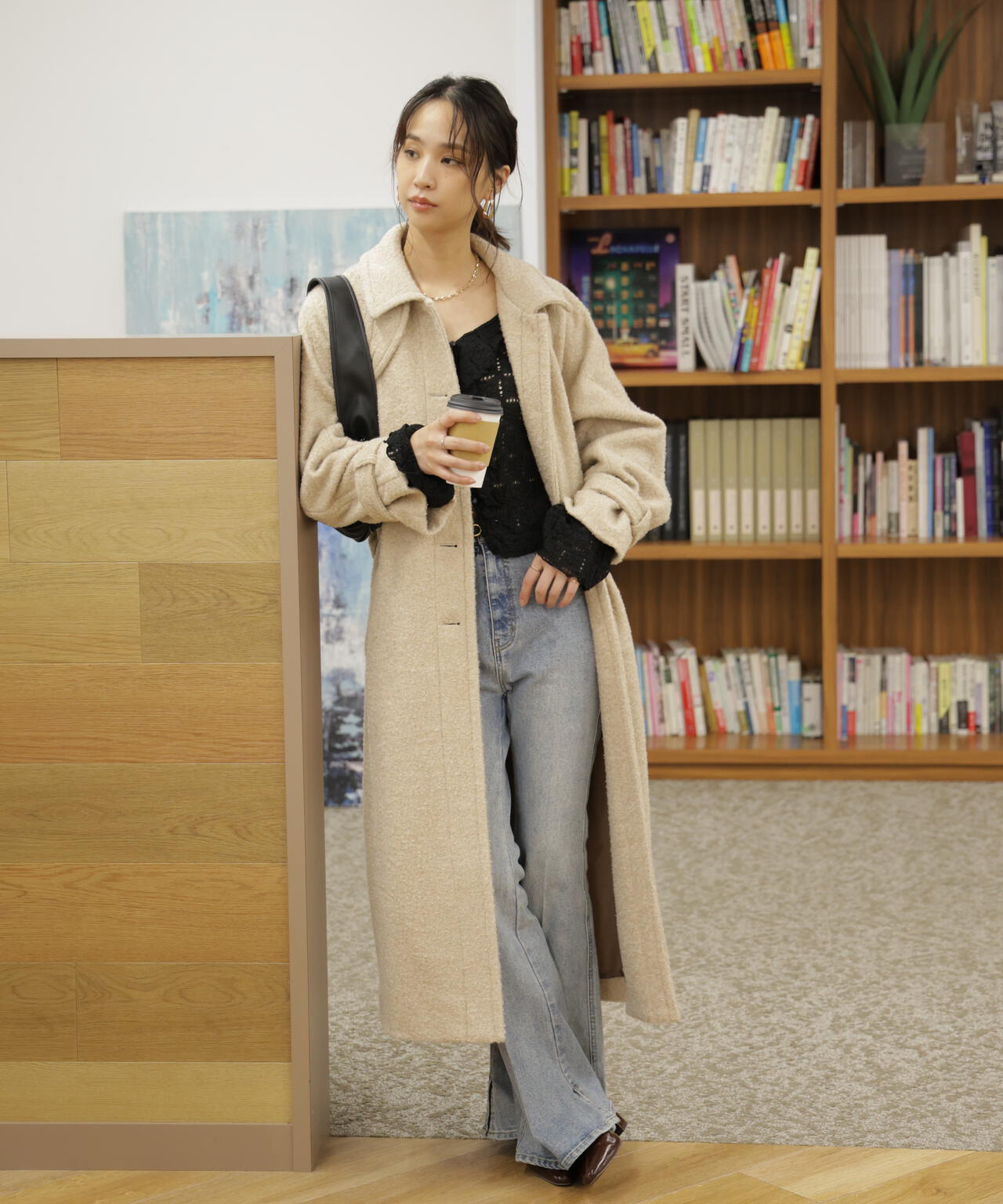 2wayステンカラーロングコート