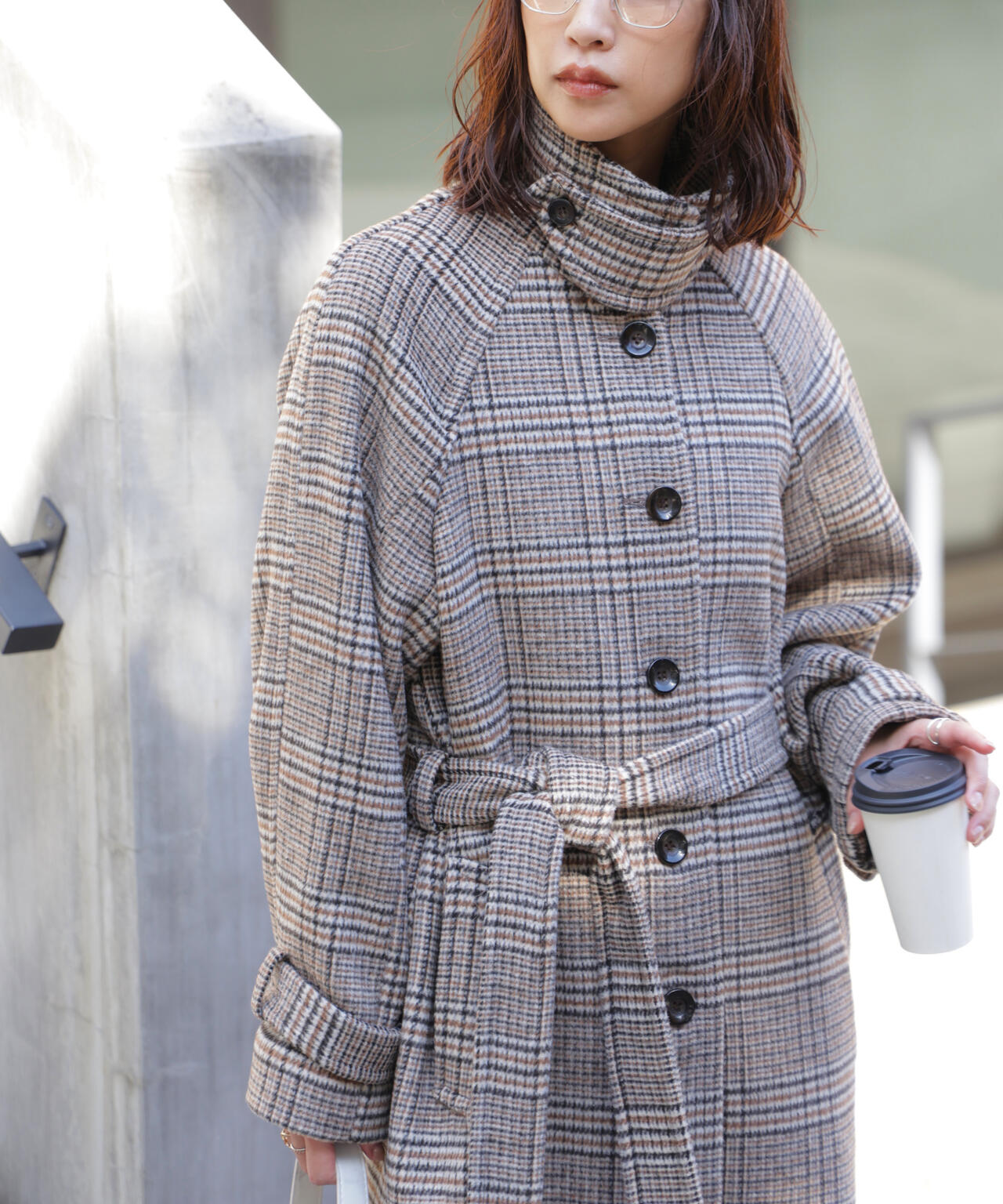 2wayステンカラーロングコート