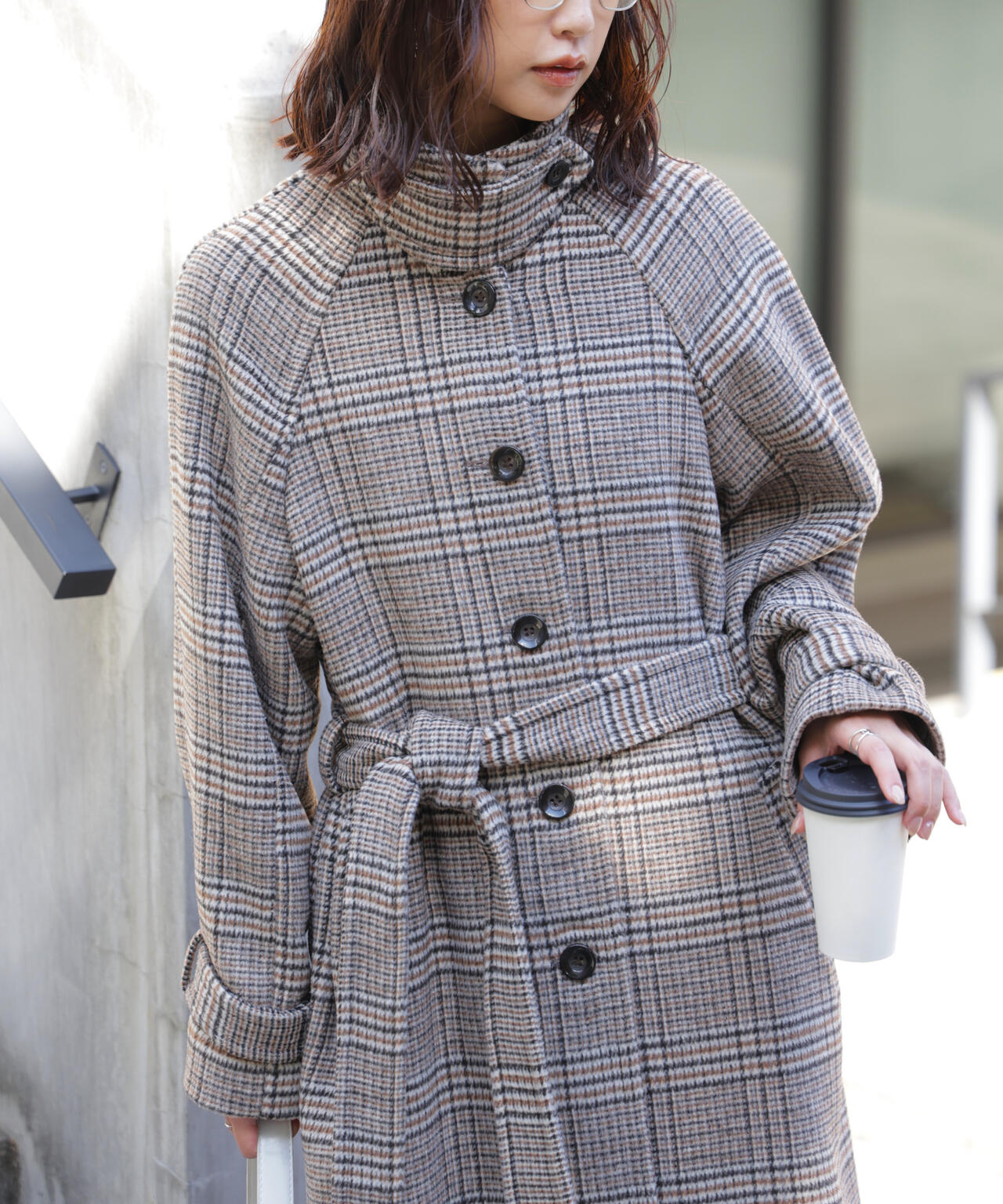 2wayステンカラーロングコート