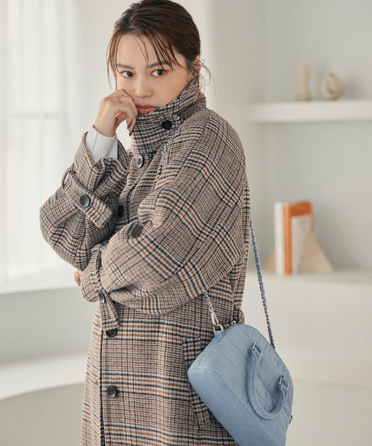 2wayステンカラーロングコート