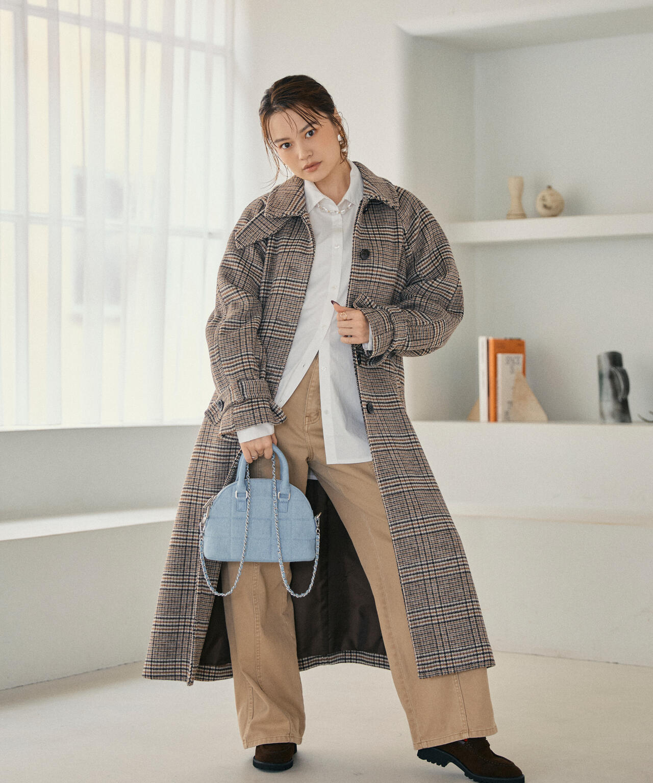 2wayステンカラーロングコート