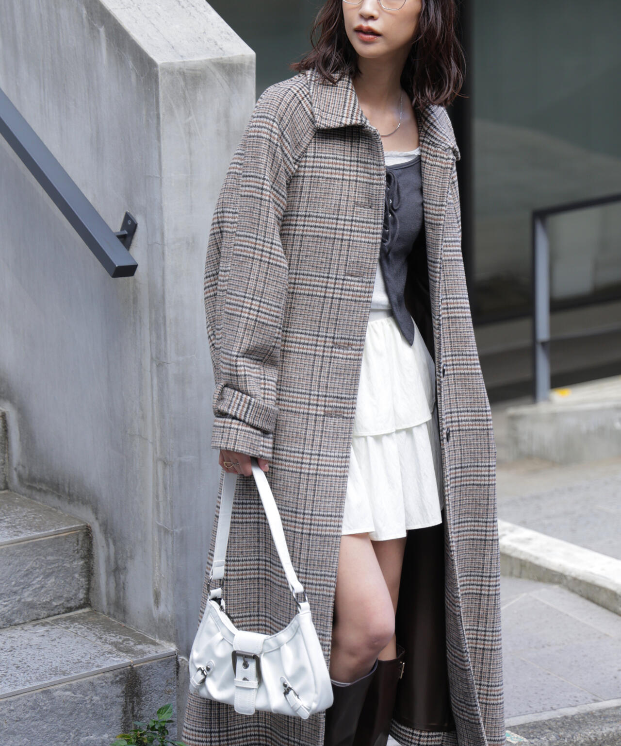 2wayステンカラーロングコート