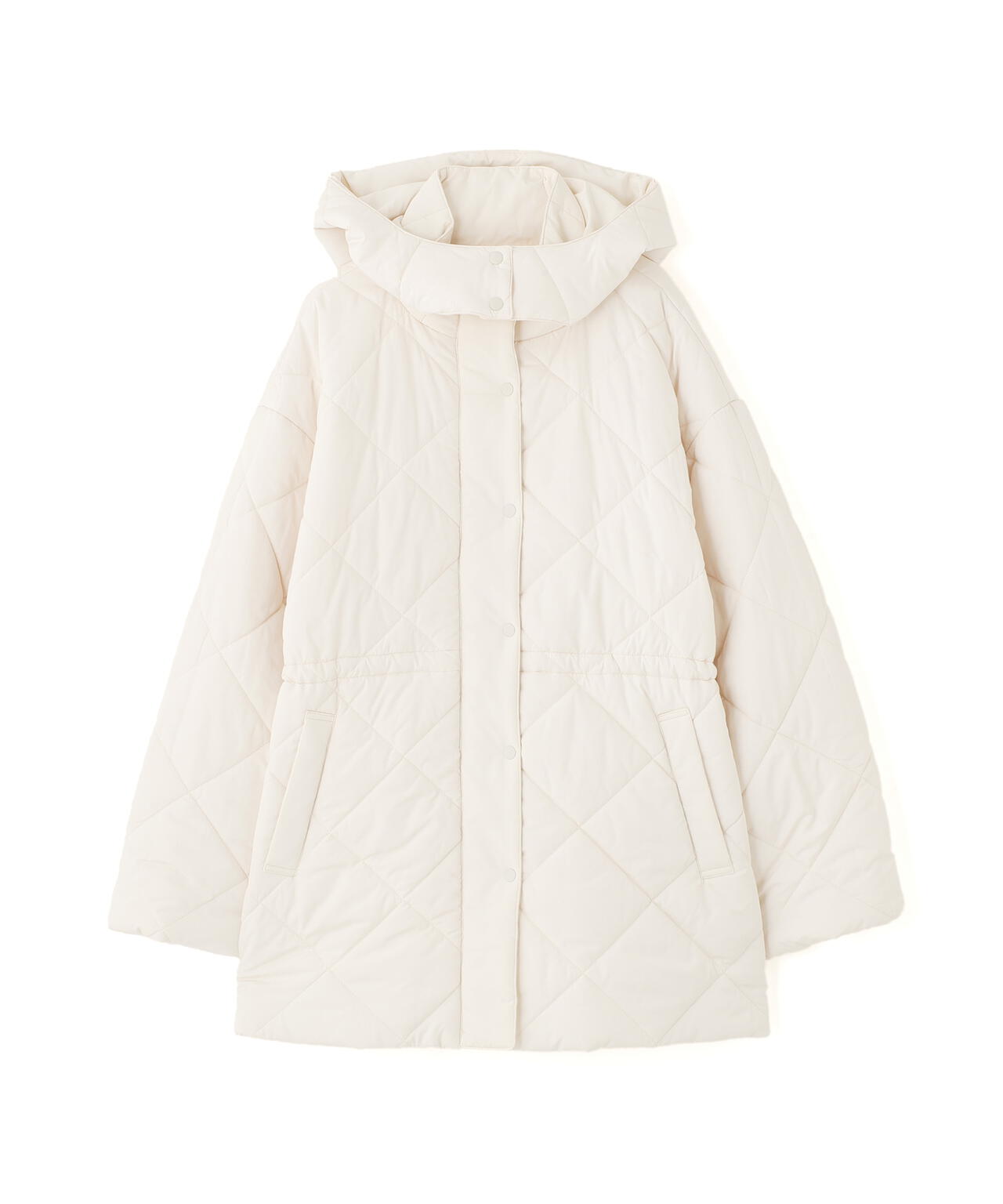 ウエストドロストキルティングコート