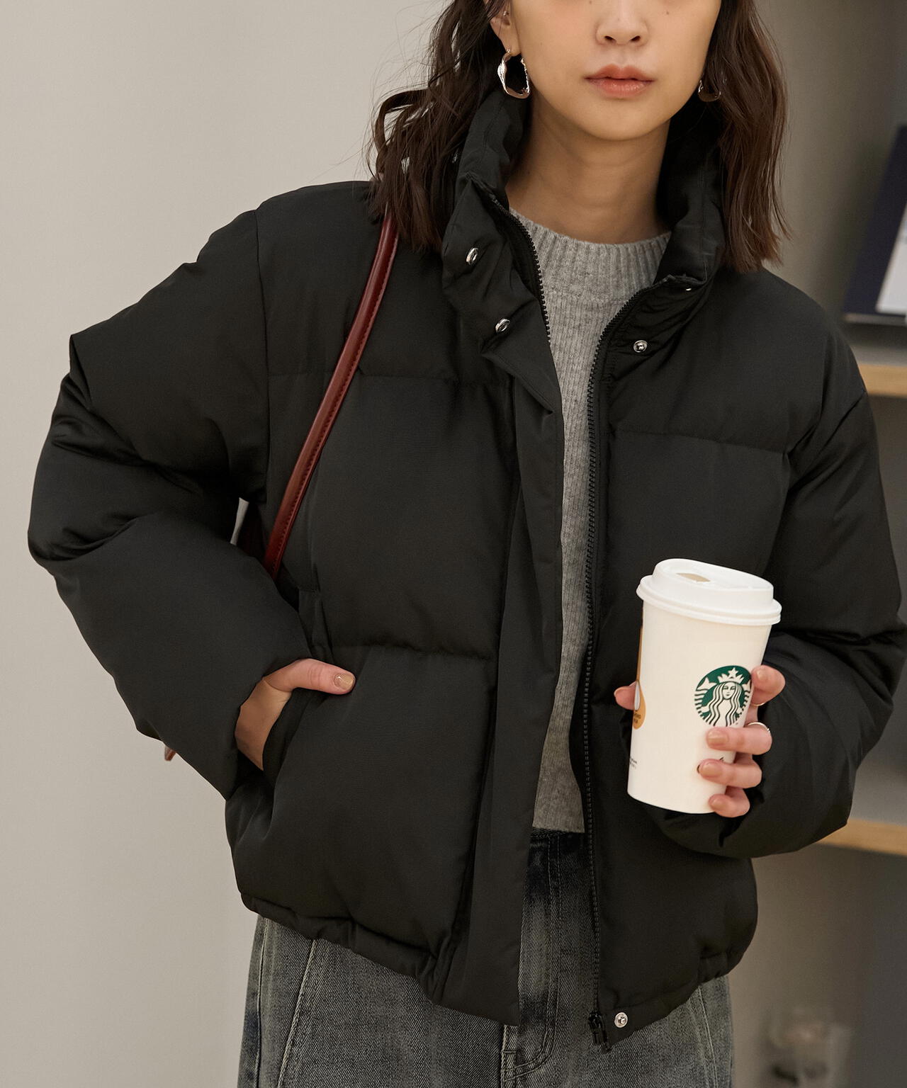 スタンドショート中綿ブルゾン