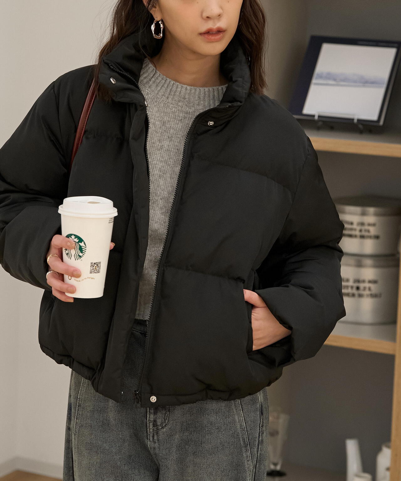 スタンドショート中綿ブルゾン