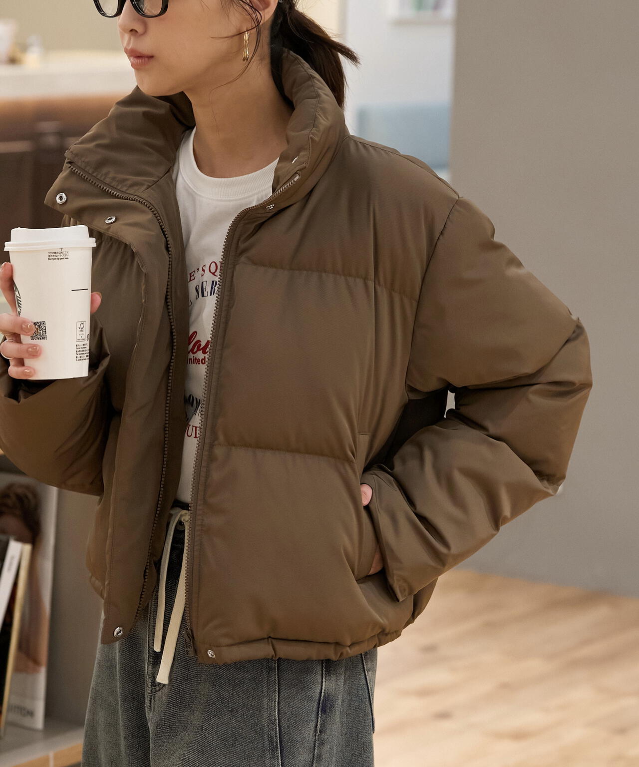 スタンドショート中綿ブルゾン