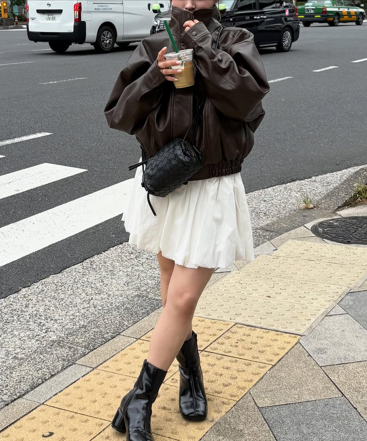 スタンド合皮ブルゾン