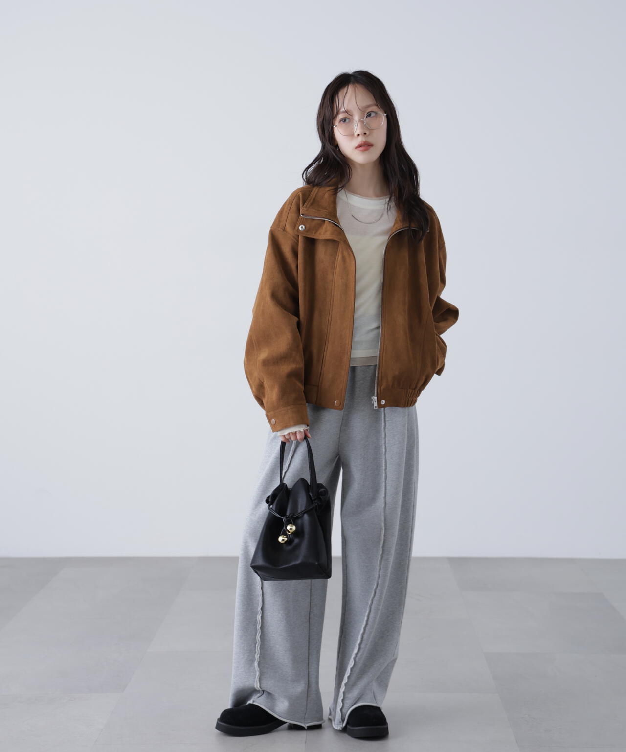 スタンド合皮ブルゾン