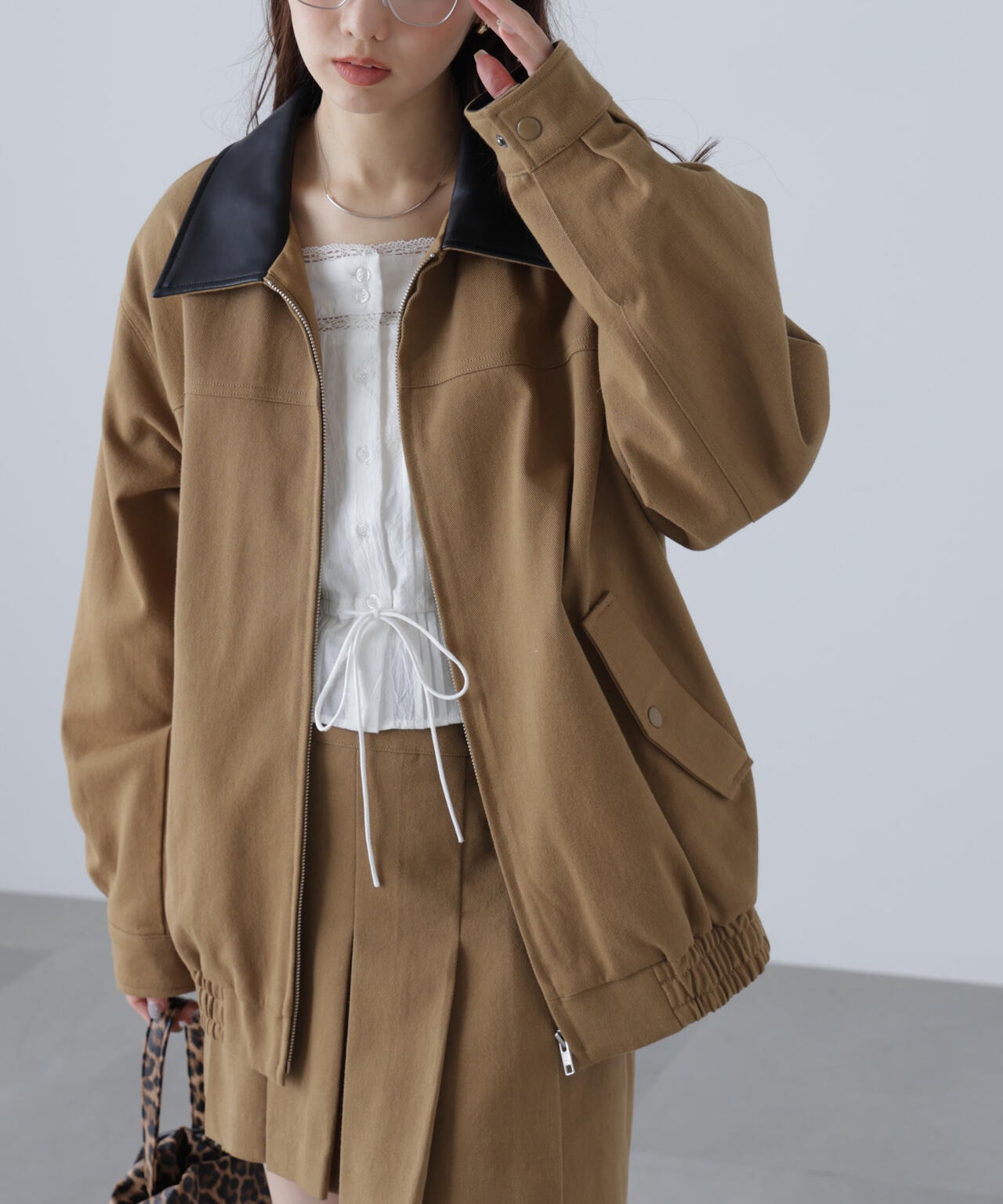 〈セットアップ対応〉バイカラーツイルジャケット