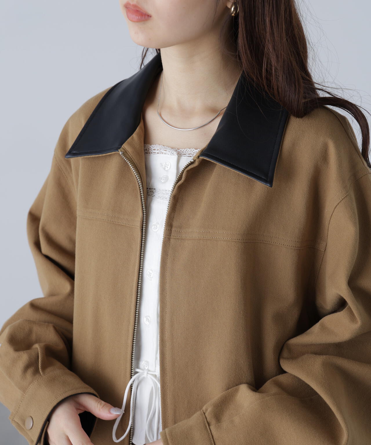 〈セットアップ対応〉バイカラーツイルジャケット