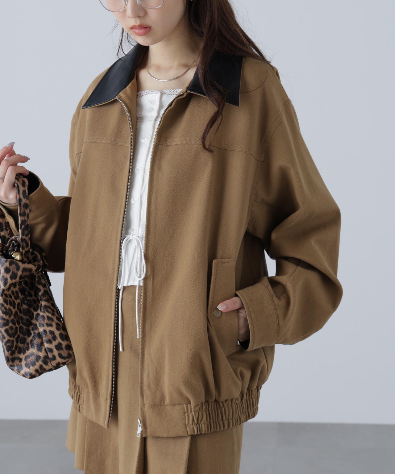 〈セットアップ対応〉バイカラーツイルジャケット