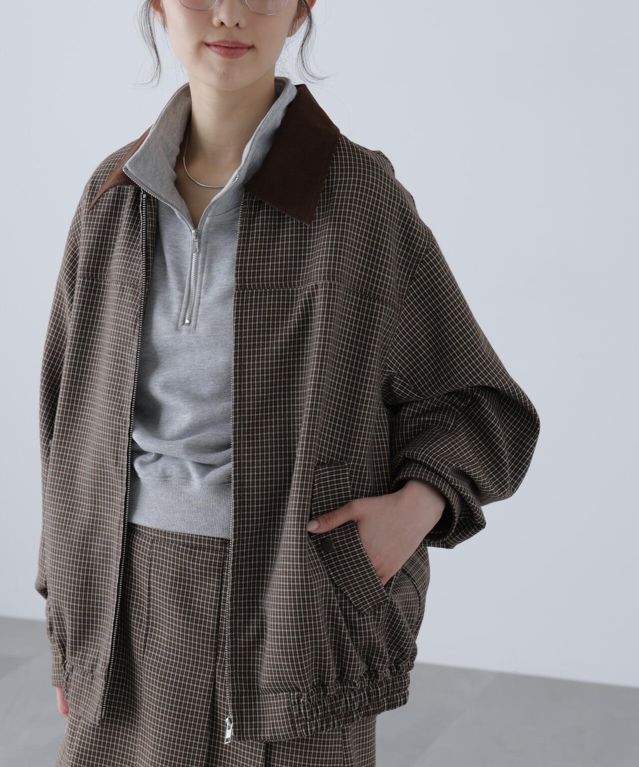 〈セットアップ対応〉バイカラーツイルジャケット