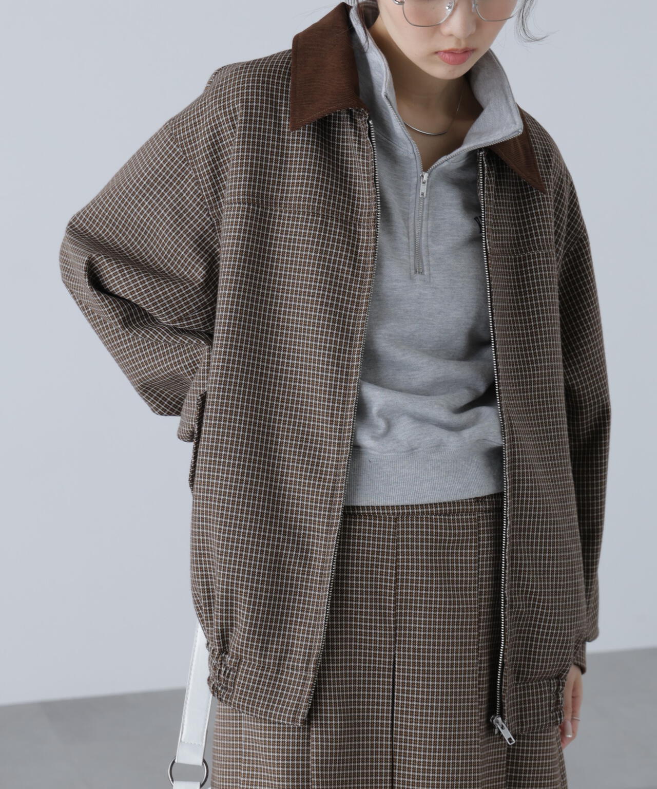 〈セットアップ対応〉バイカラーツイルジャケット