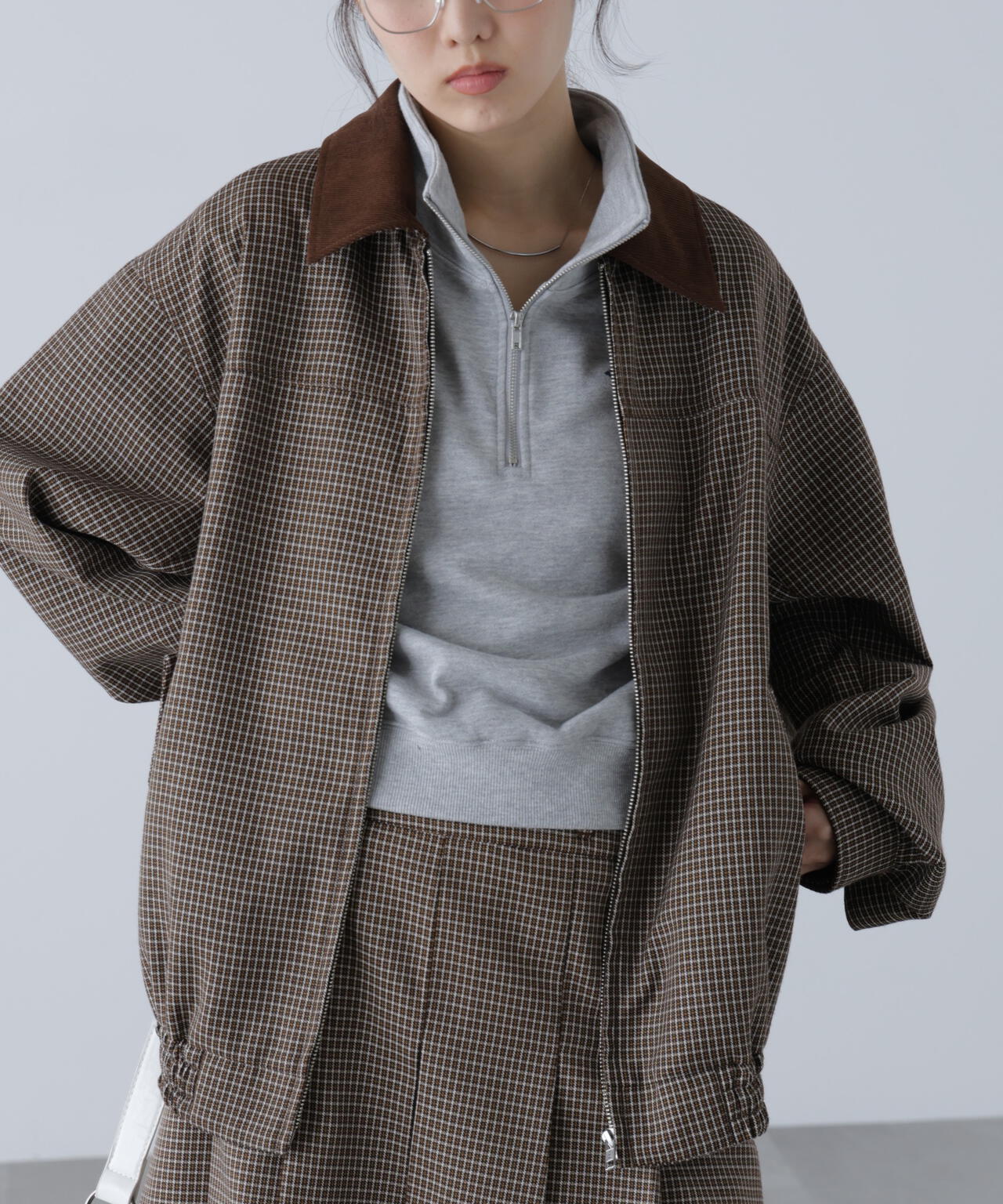 〈セットアップ対応〉バイカラーツイルジャケット