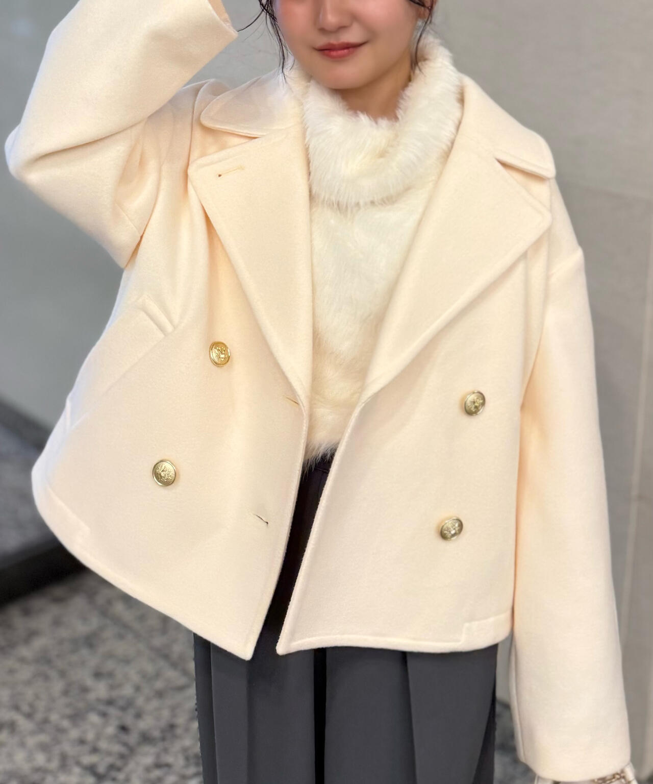 【はかな企画】ミドル丈オーバーピーコート〈MFM〉