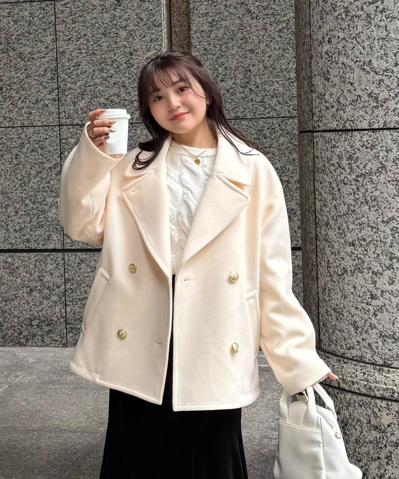 【はかな企画】ミドル丈オーバーピーコート〈MFM〉