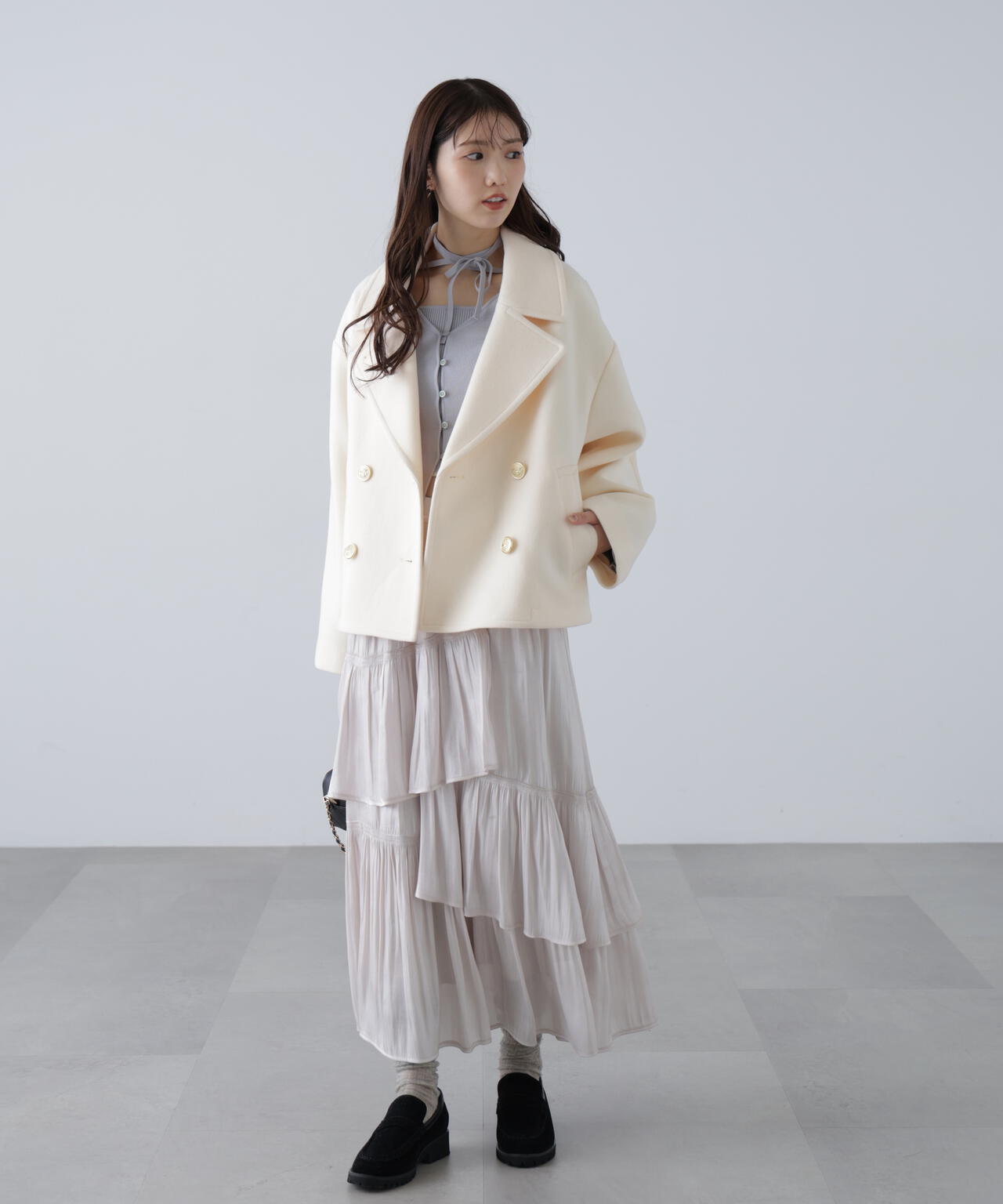 【はかな企画】ミドル丈オーバーピーコート〈MFM〉