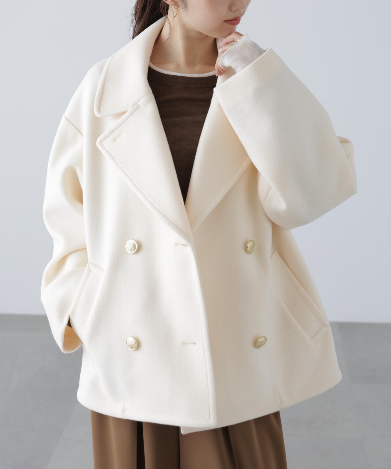 【はかな企画】ミドル丈オーバーピーコート〈MFM〉