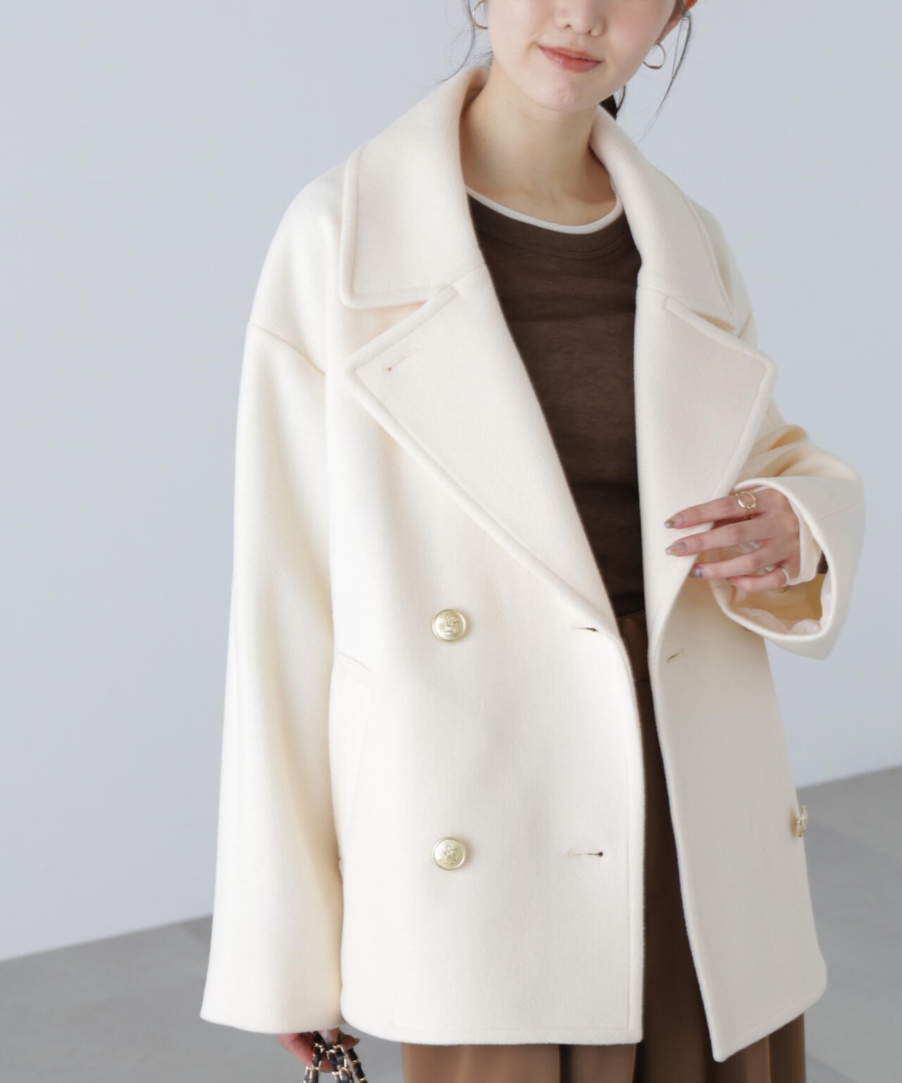 【はかな企画】ミドル丈オーバーピーコート〈MFM〉