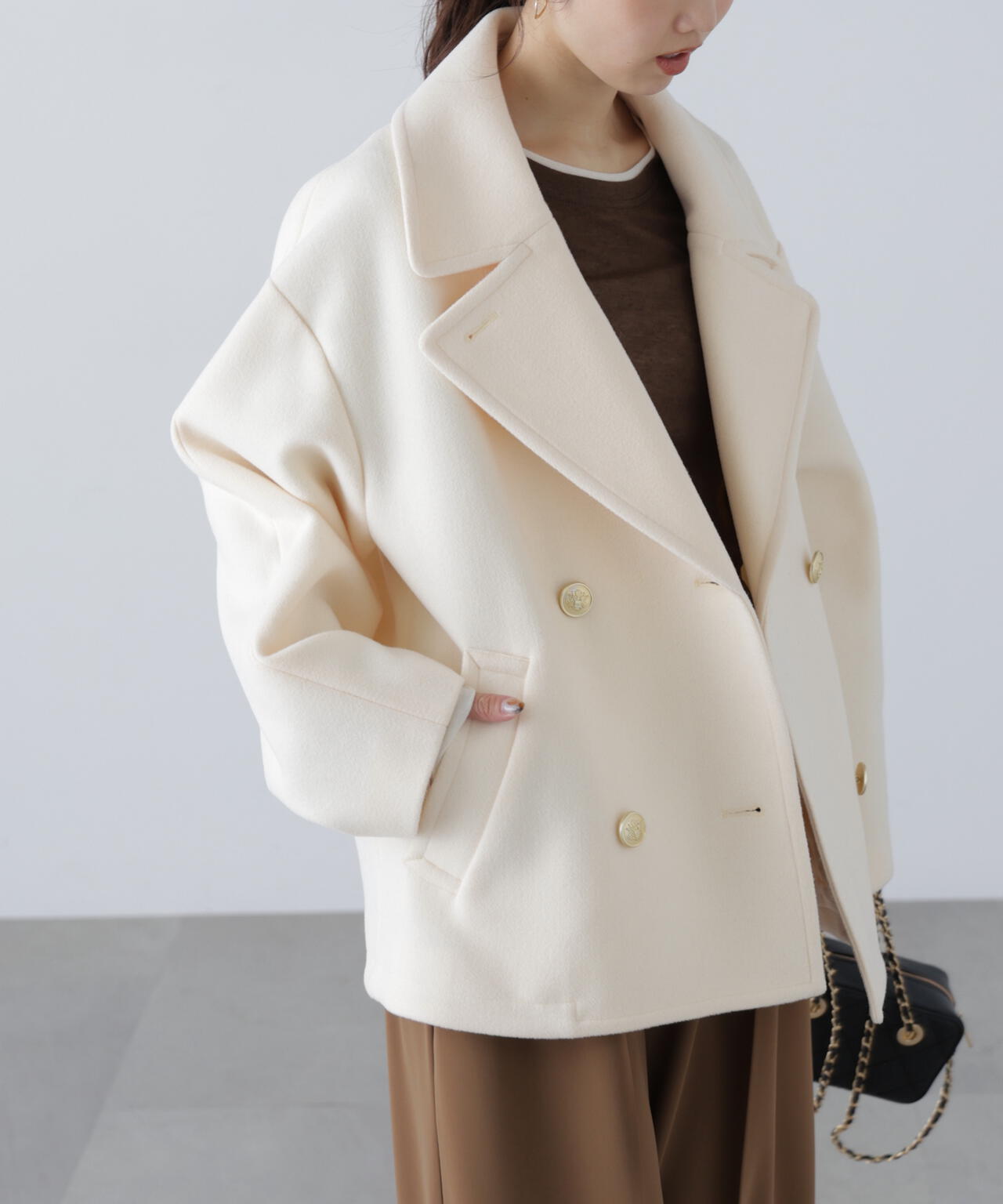 【はかな企画】ミドル丈オーバーピーコート〈MFM〉