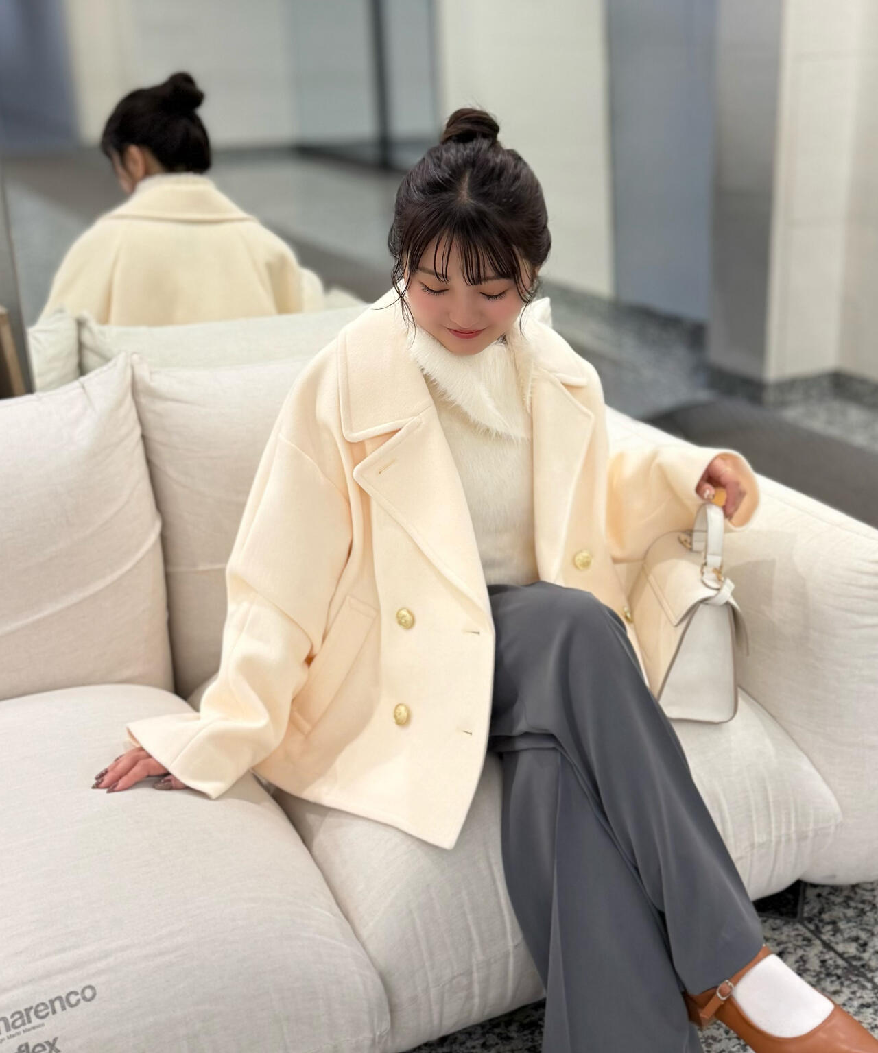 【はかな企画】ミドル丈オーバーピーコート〈MFM〉