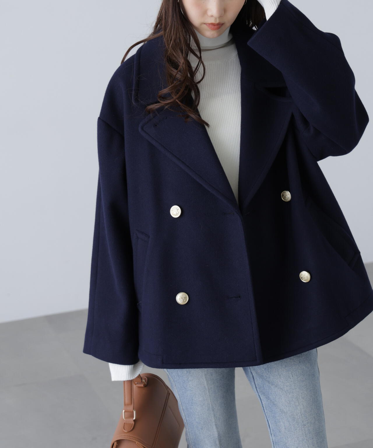 【はかな企画】ミドル丈オーバーピーコート〈MFM〉