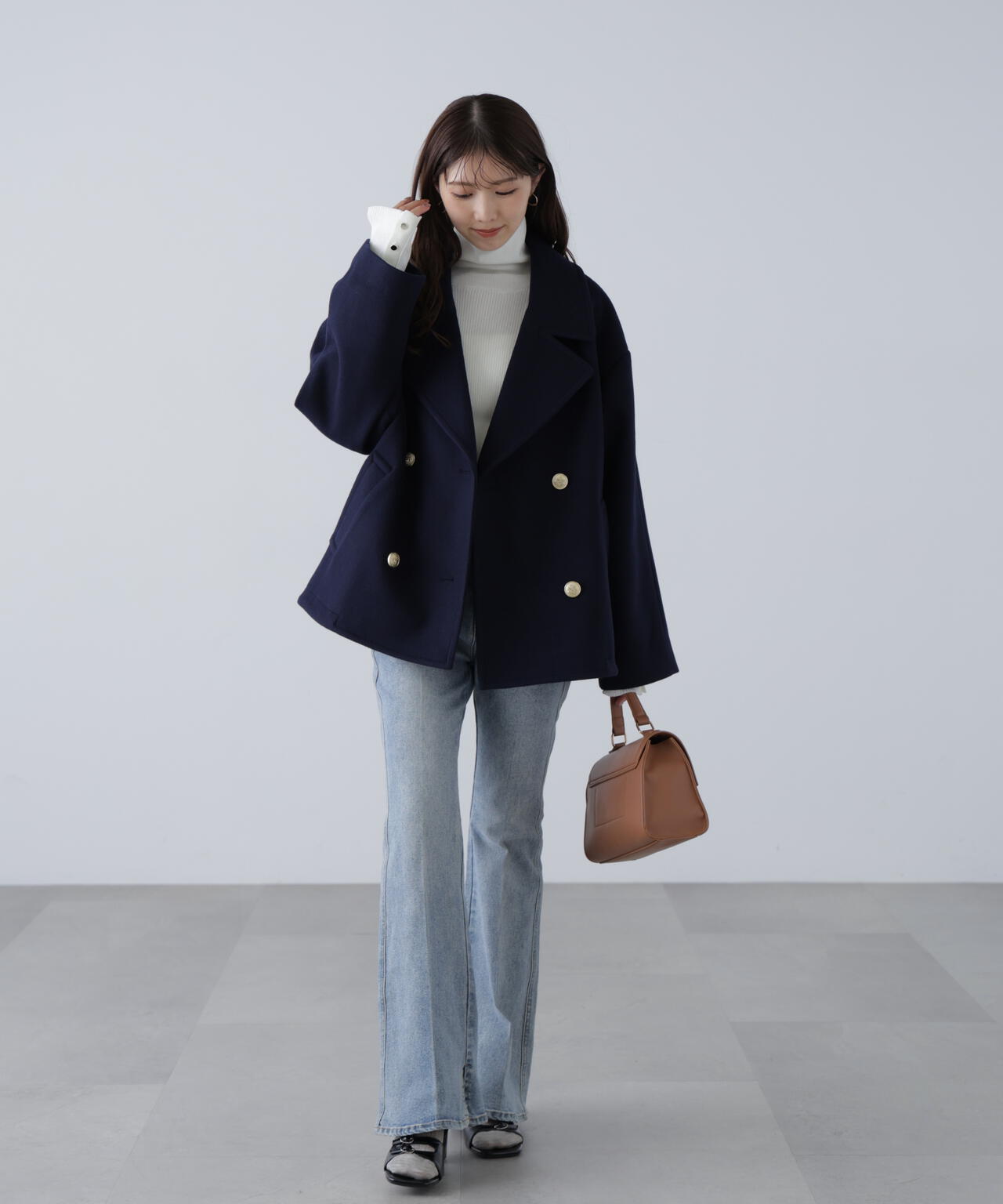 【はかな企画】ミドル丈オーバーピーコート〈MFM〉