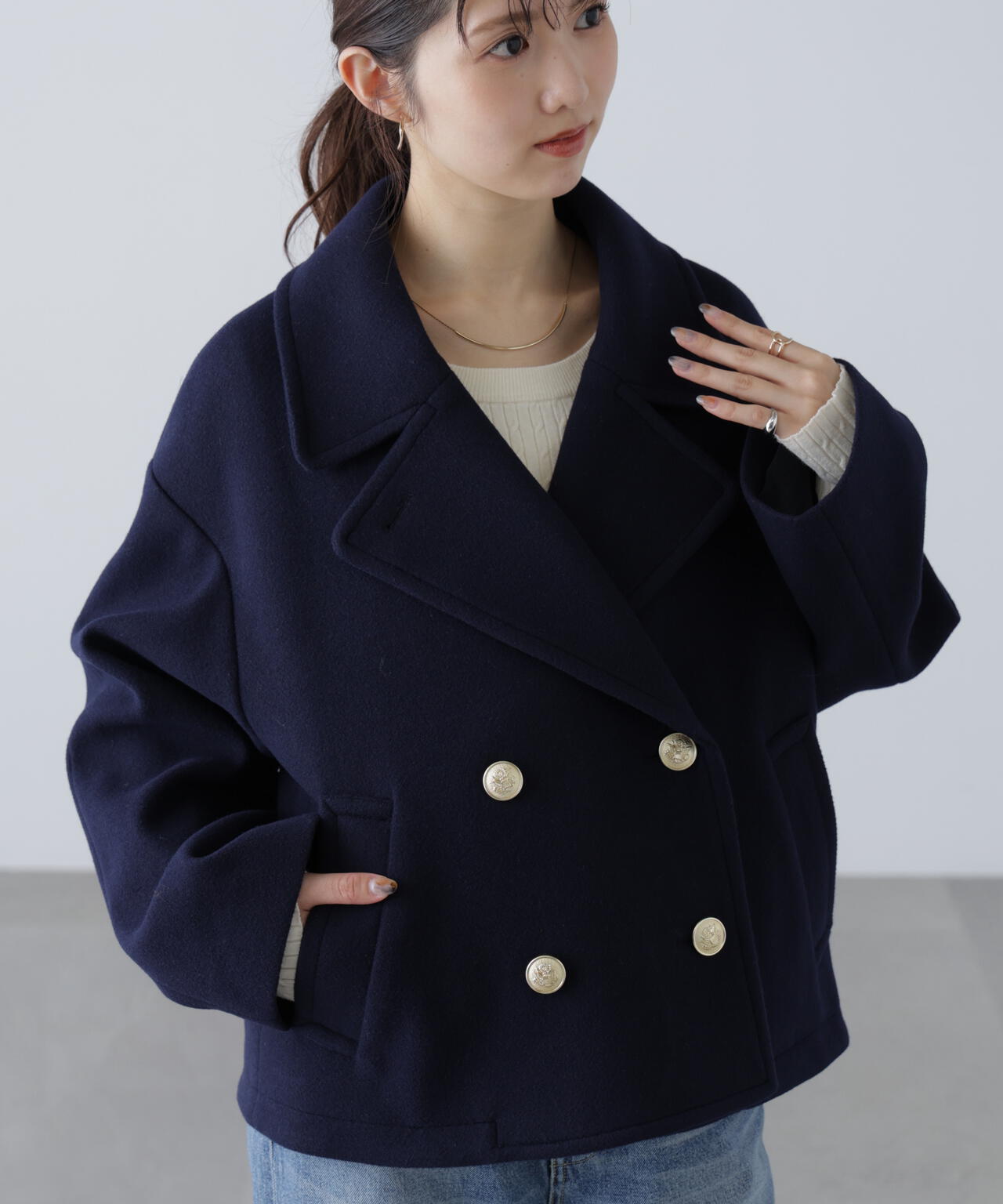 【はかな企画】ミドル丈オーバーピーコート〈MFM〉