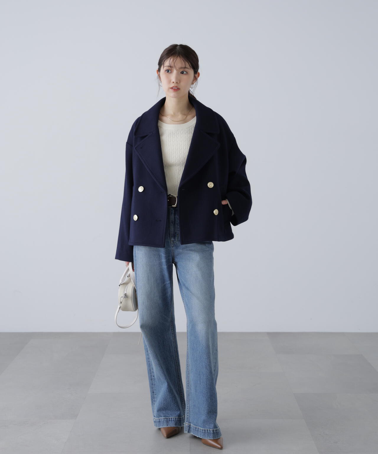 【はかな企画】ミドル丈オーバーピーコート〈MFM〉