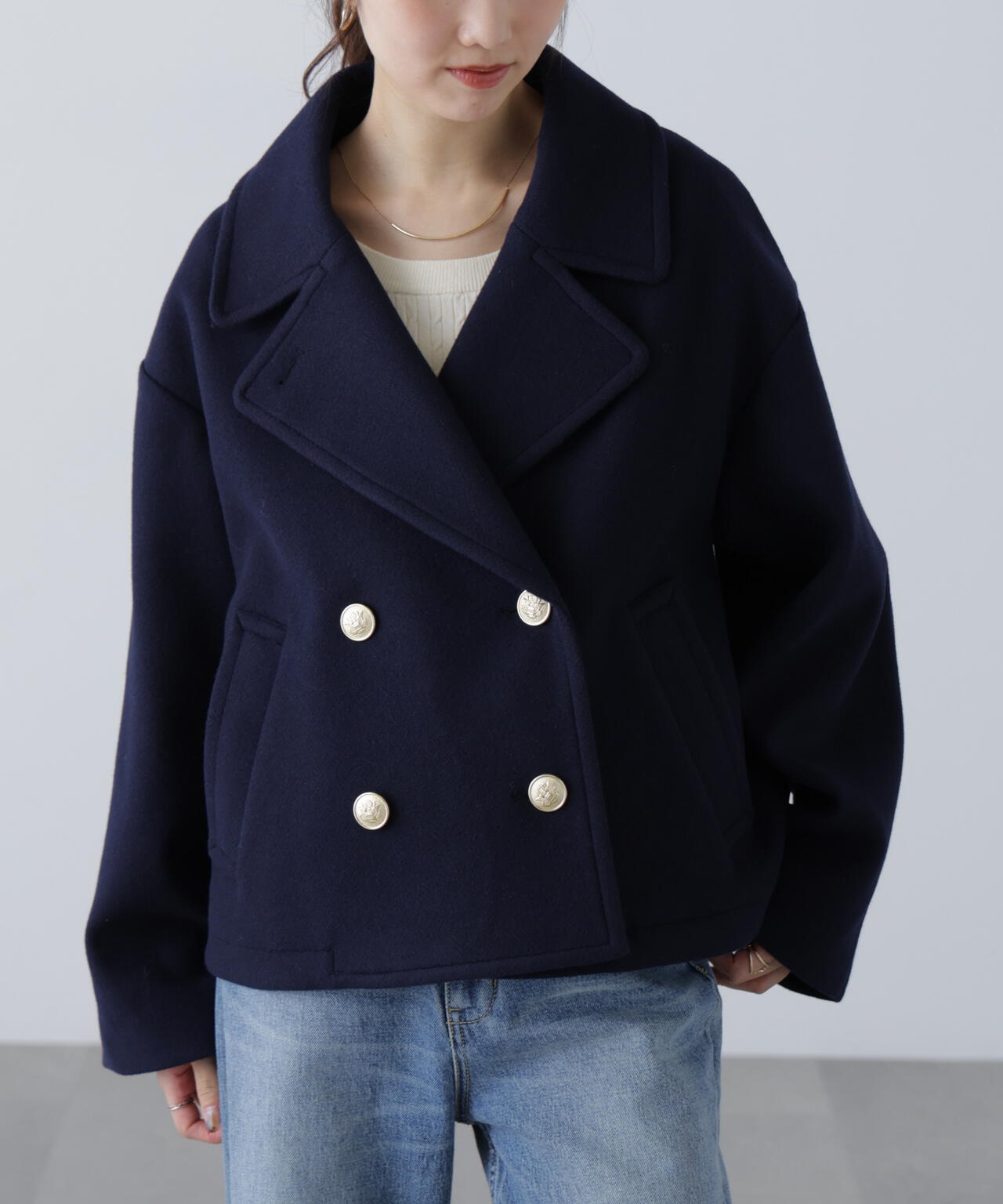 【はかな企画】ミドル丈オーバーピーコート〈MFM〉